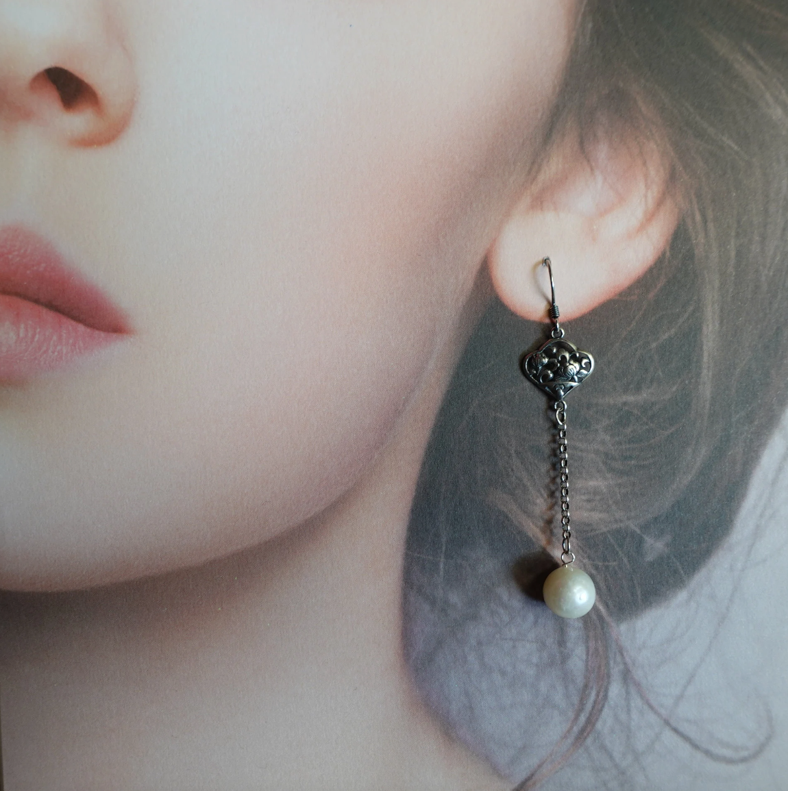 Orchid Flower Pearl Earrings - Yun Boutique