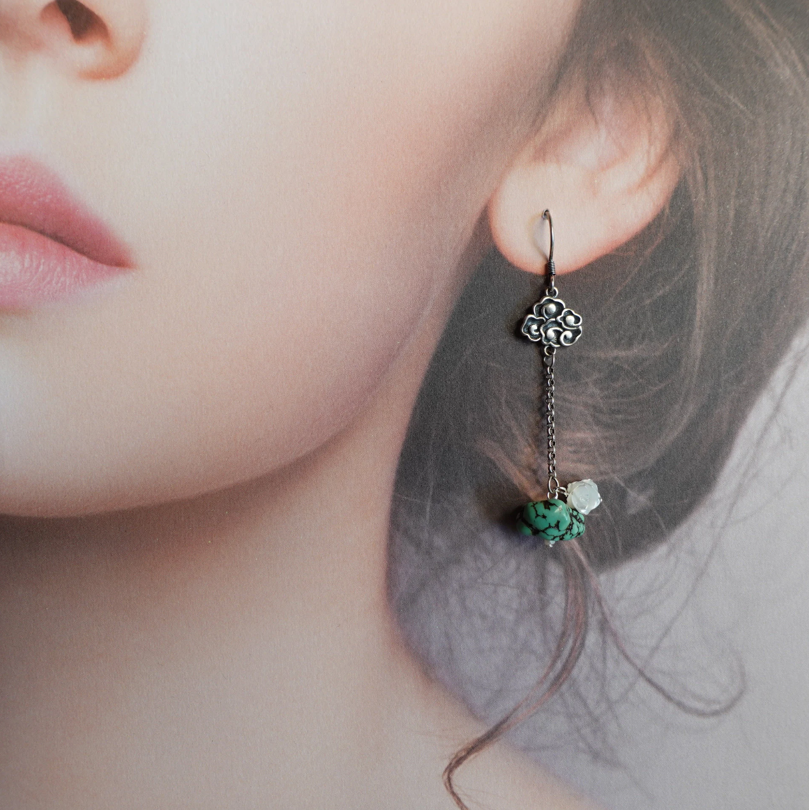 Auspicious Turquoise Earrings - Yun Boutique