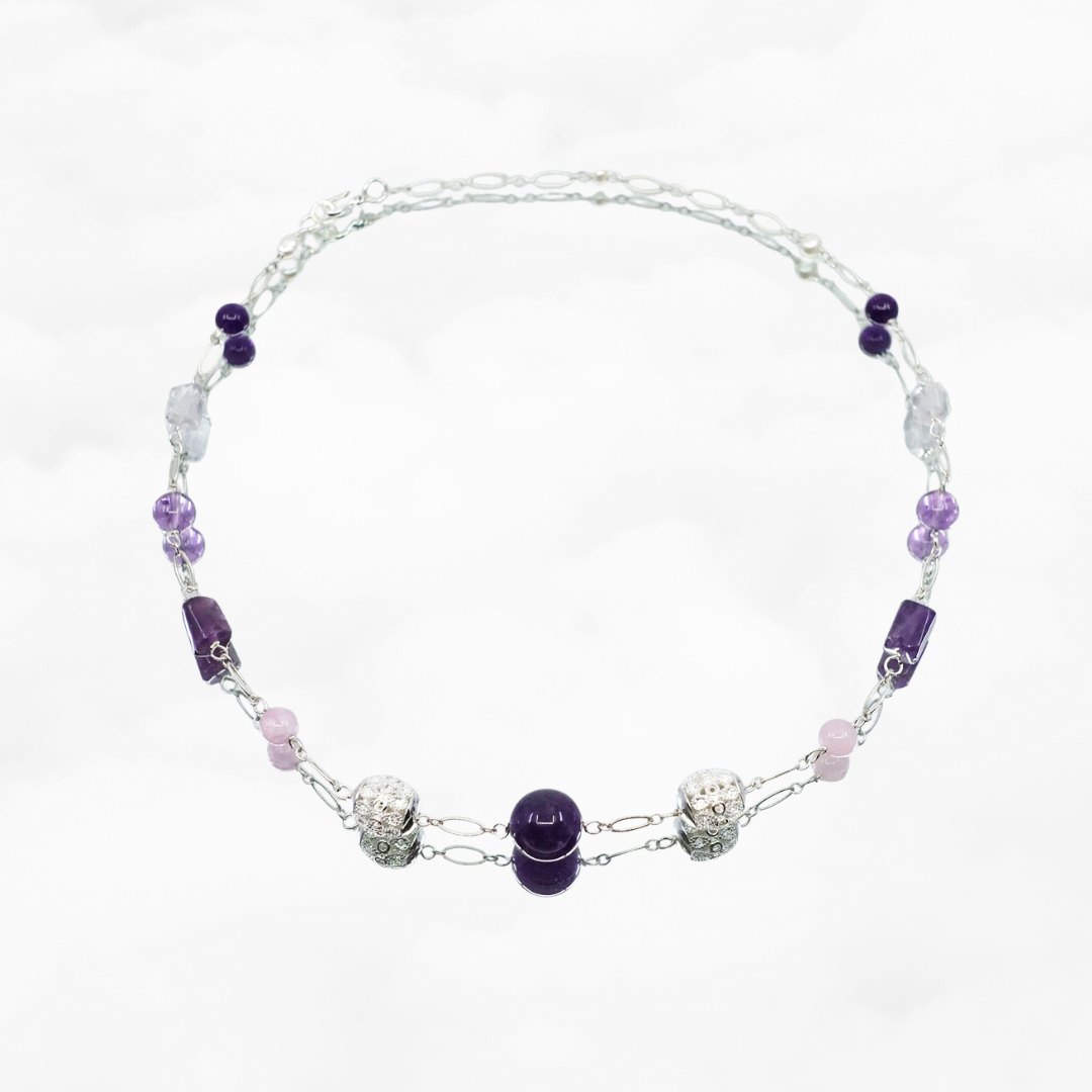 Winter Theme Amethyst Necklace - Yun Boutique