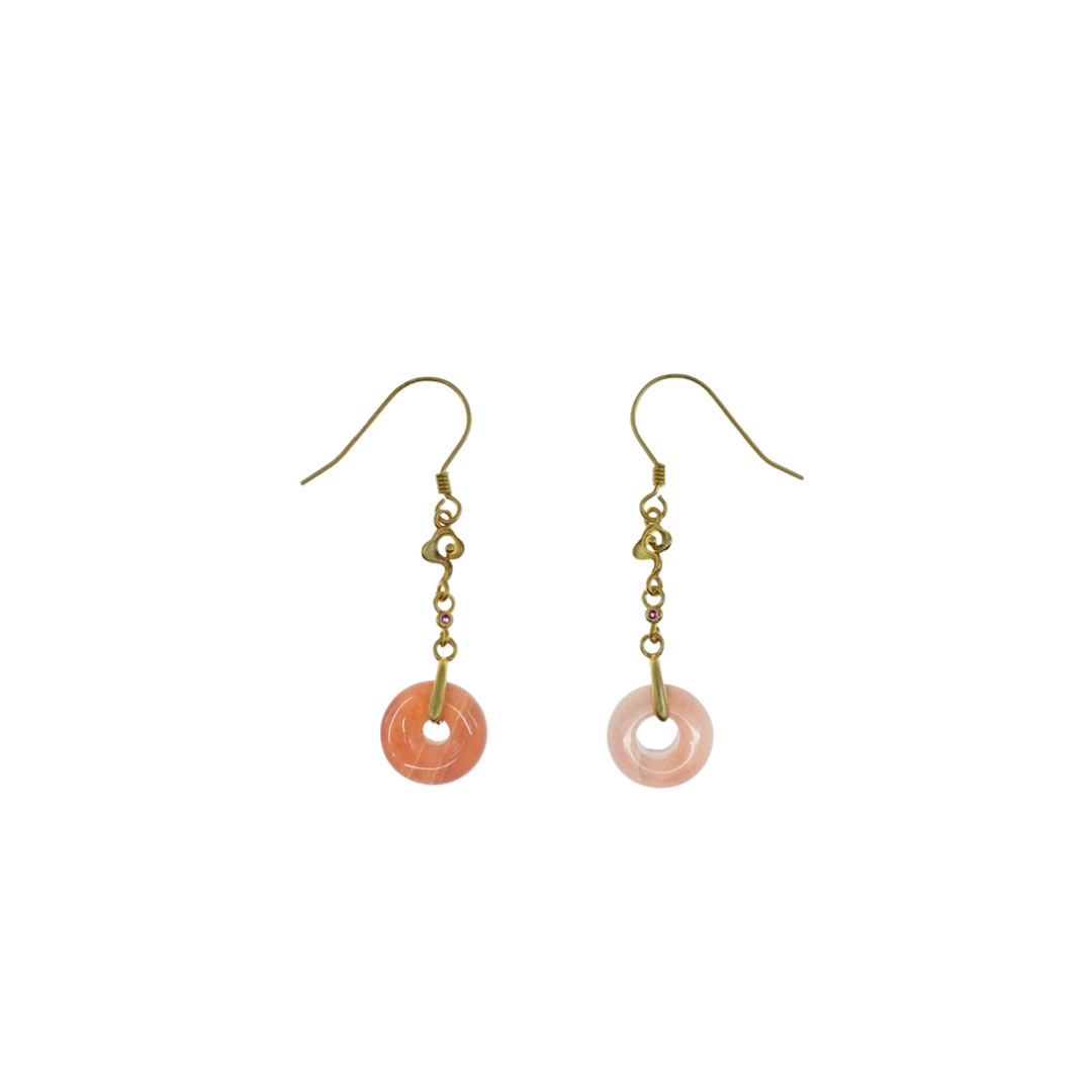 Pink Agate Donut Earrings - Yun Boutique