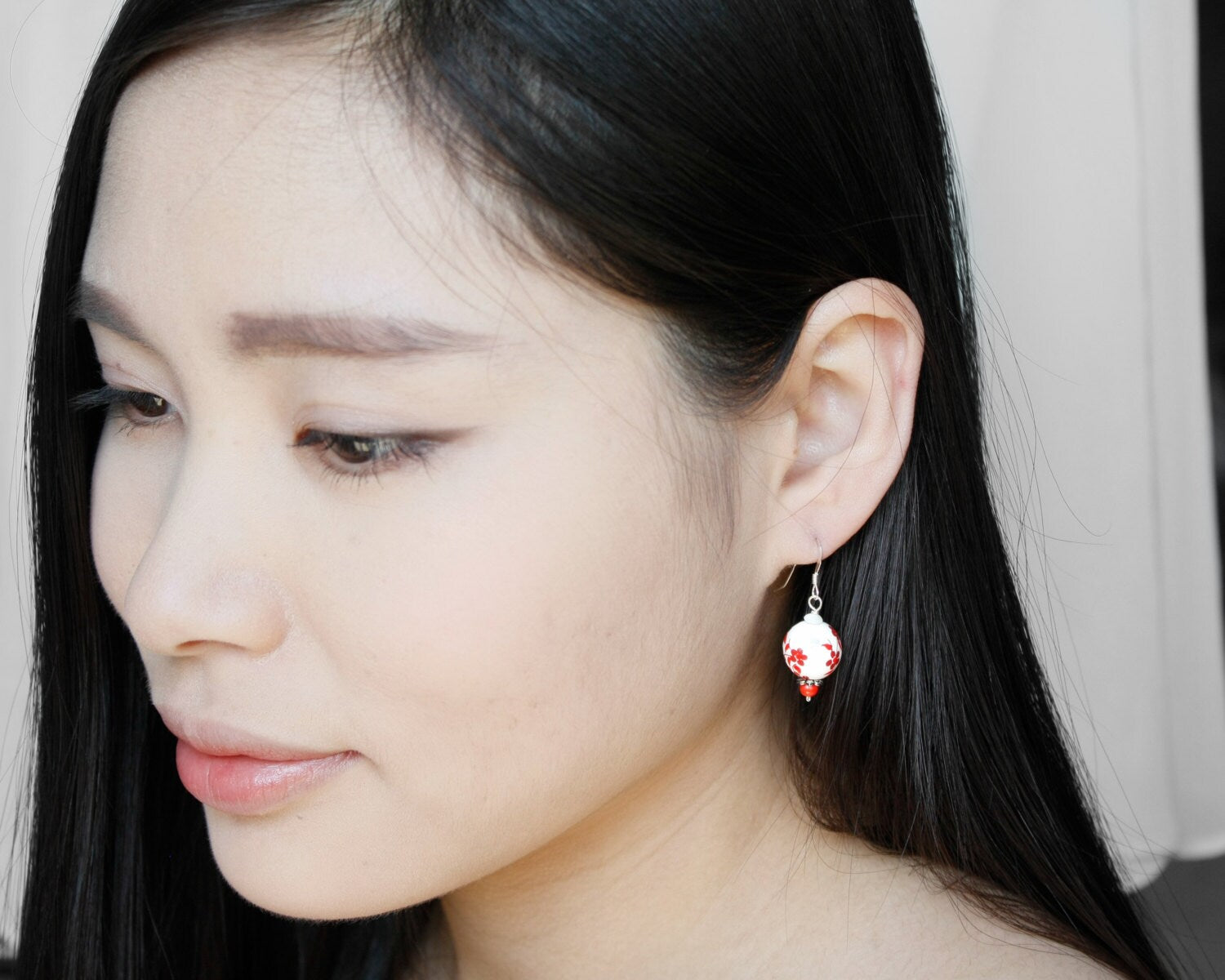 Yellow Plum Blossom Porcelain Earrings - Yun Boutique