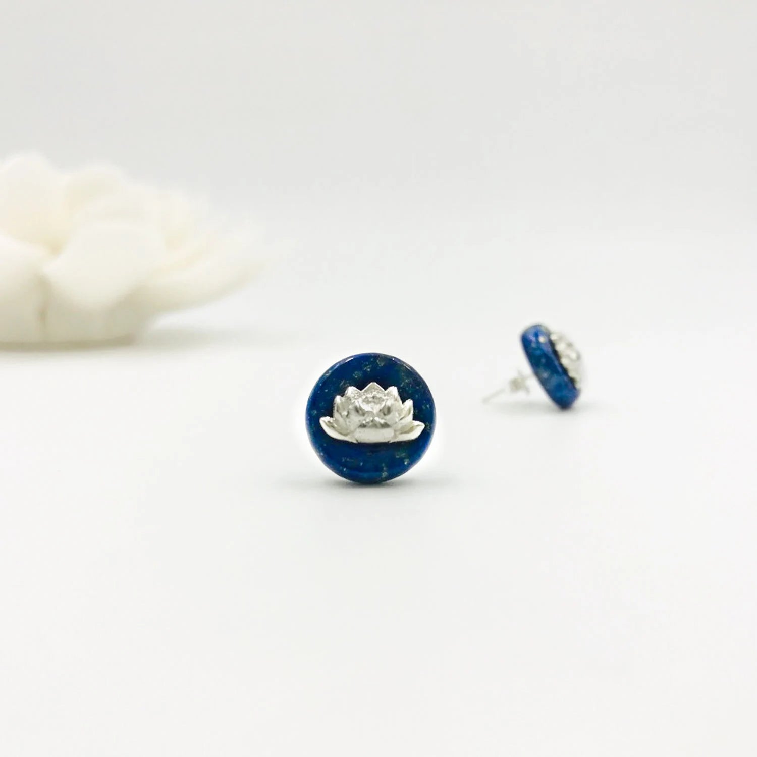 Lotus Lapis Studs - Yun Boutique