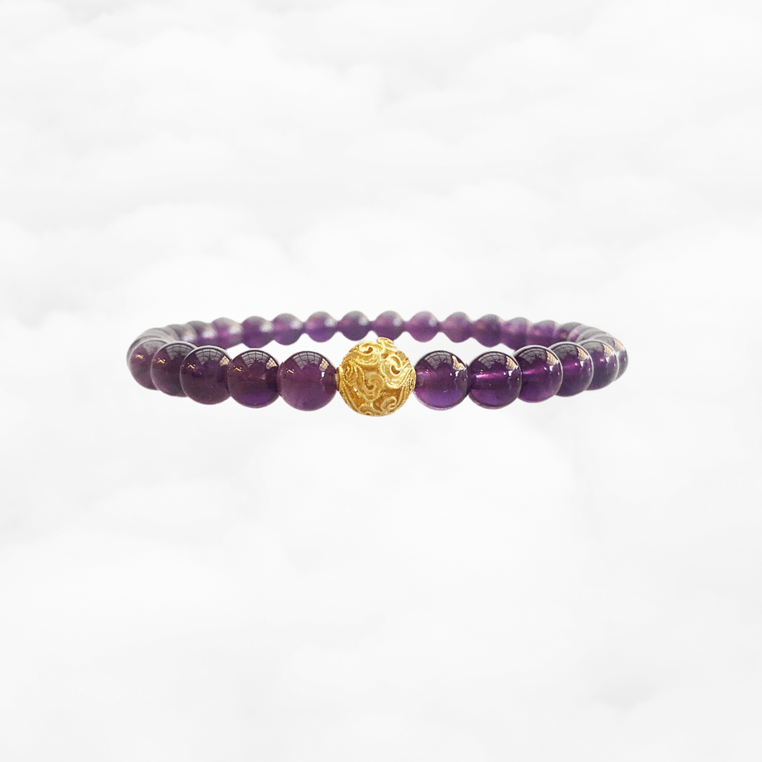 Auspicious Beaded Amethyst Bracelet - Yun Boutique