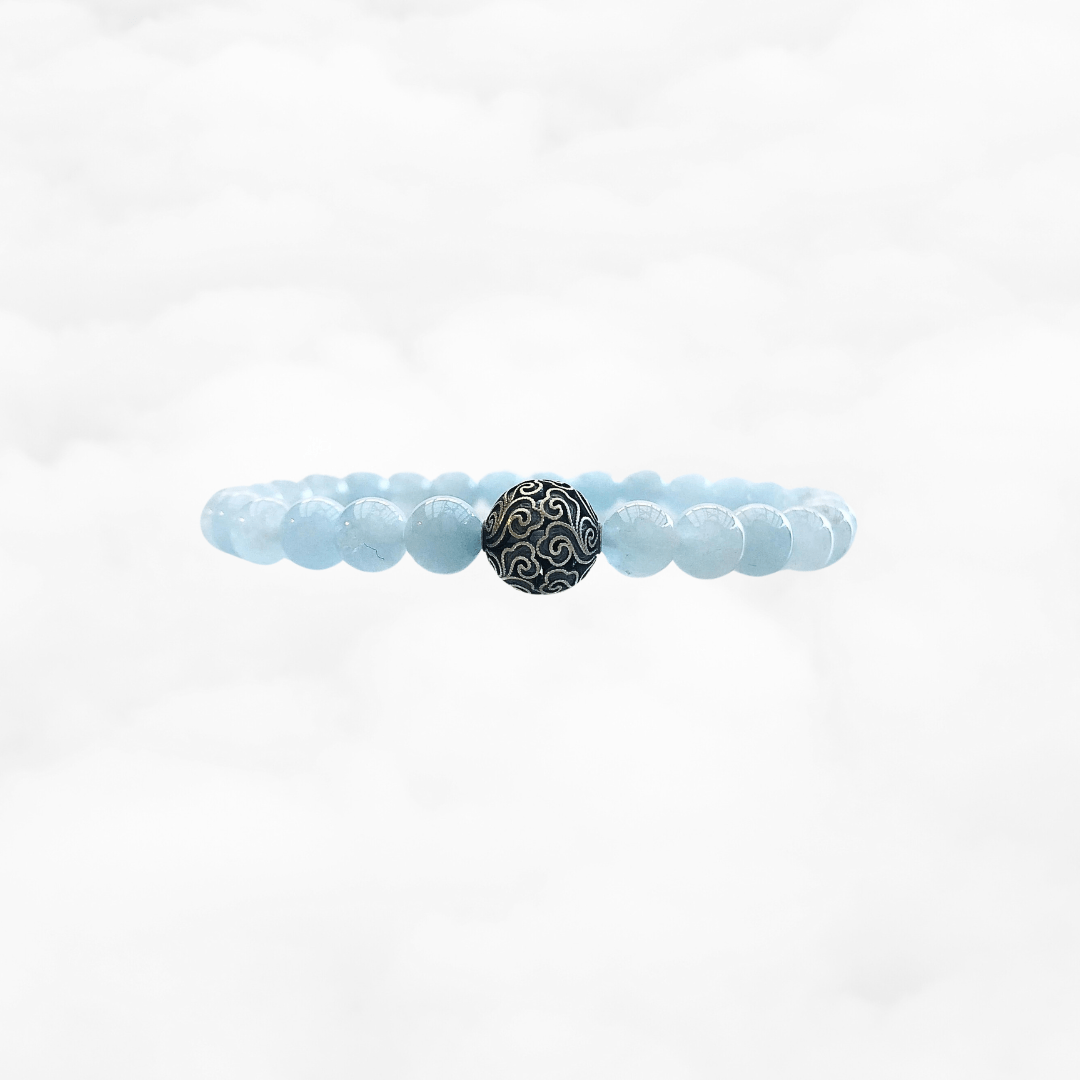 Auspicious Beaded Aquamarine Bracelet 6mm