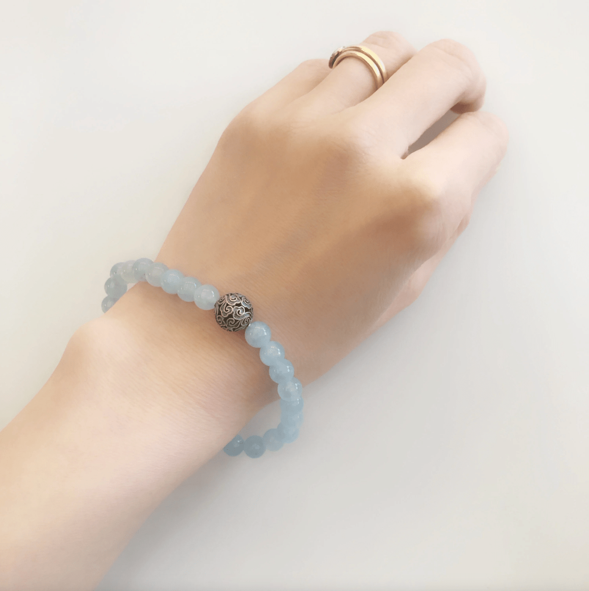 Auspicious Beaded Aquamarine Bracelet 6mm - Yun Boutique