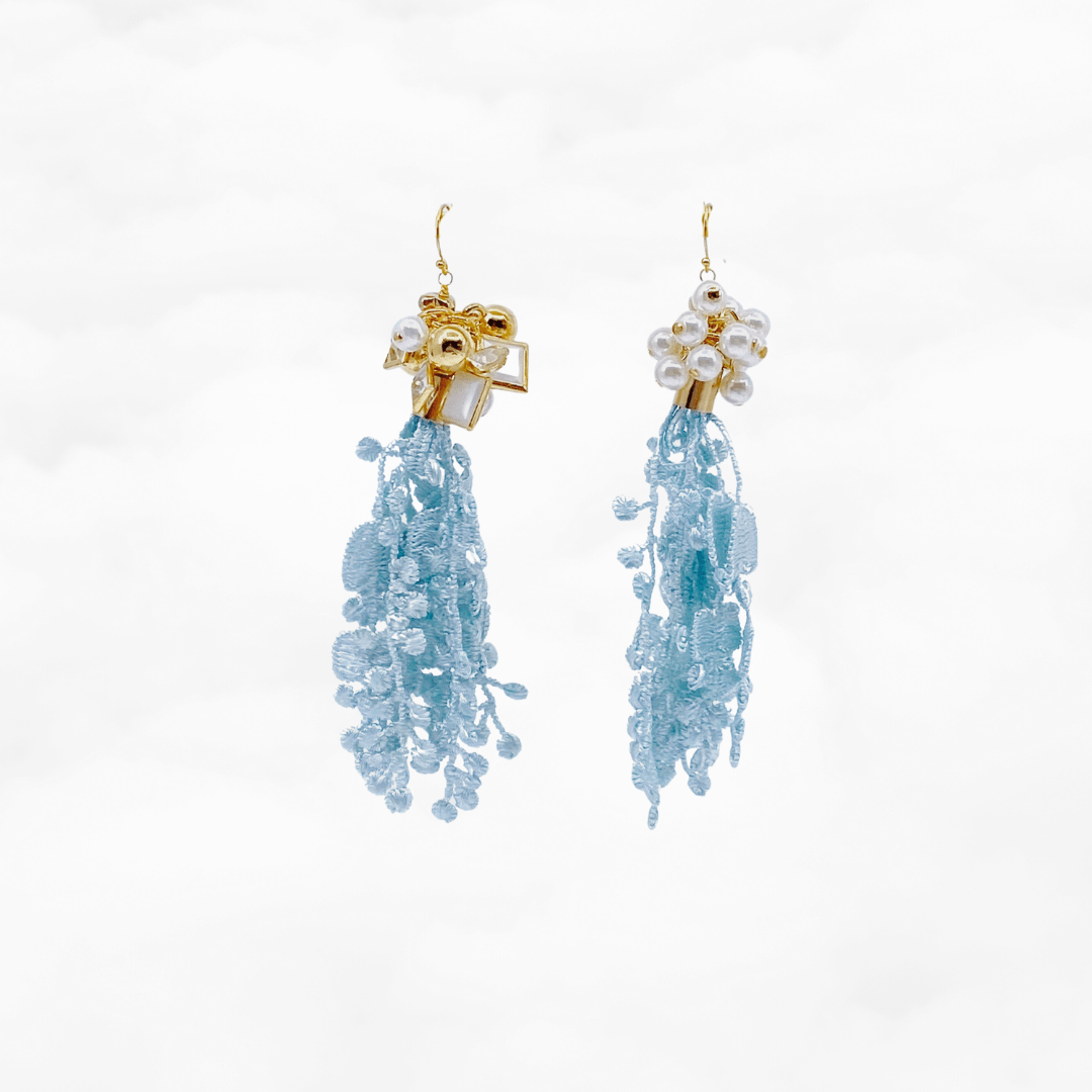 Teal Lace Earrings - Yun Boutique