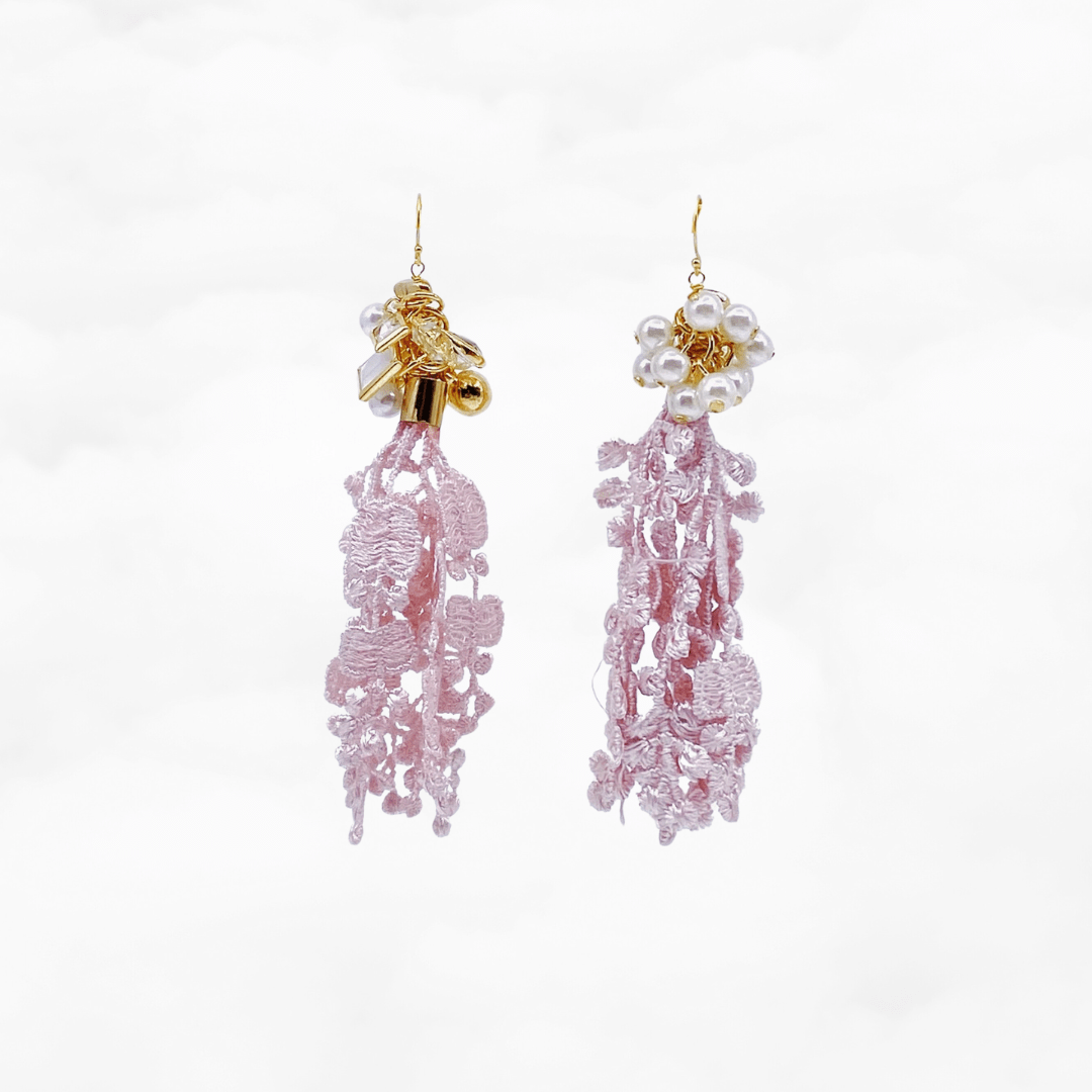 Pink Lace Earrings - Yun Boutique