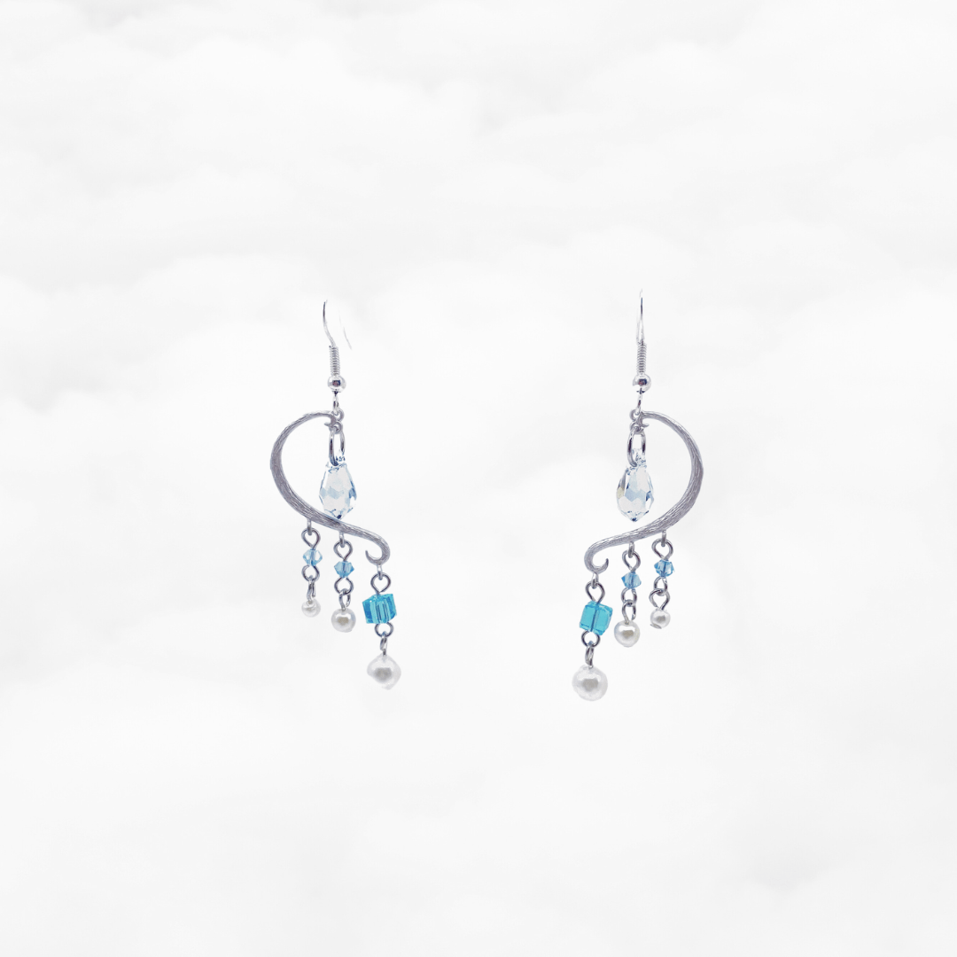 Heavenly Elegance Silver Blue Earrings - Yun Boutique