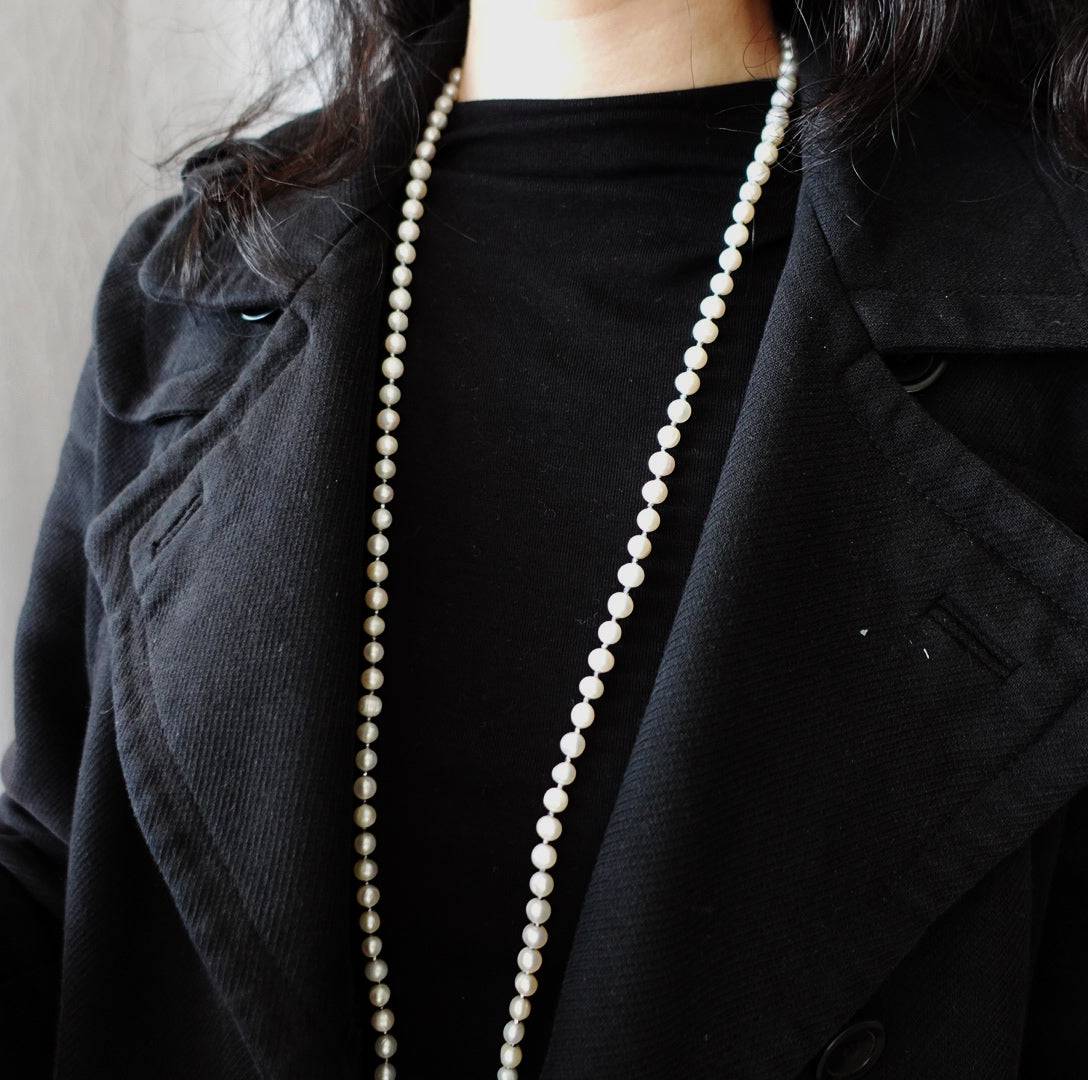 Multi-style Opera Pearl Necklace (Black Terahertz Stone)