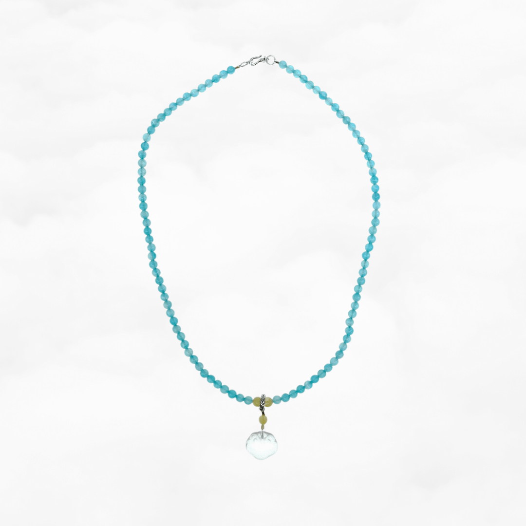 Beaded Amazonite Crystal Longevity Necklace - Yun Boutique