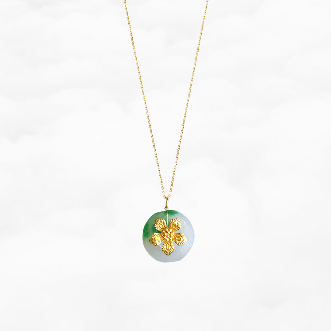 Flower Jade Pendant Necklace - Yun Boutique