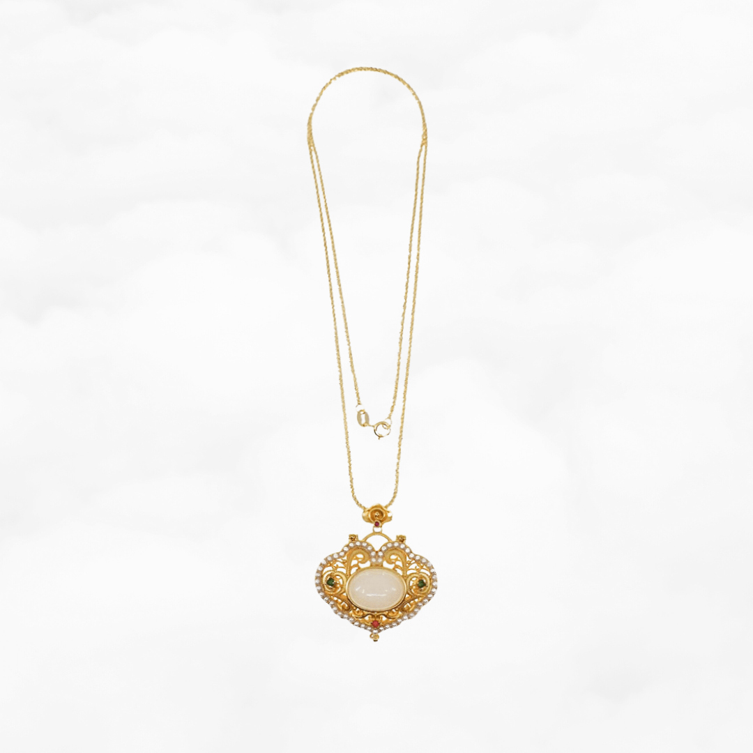 Ruyi Locket Necklace - Jade - Yun Boutique