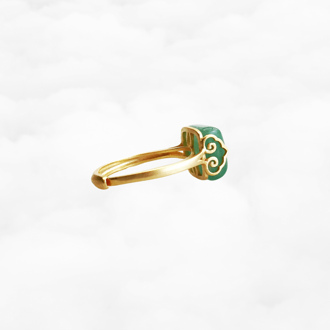 Gold Square Aventurine Ring - Yun Boutique