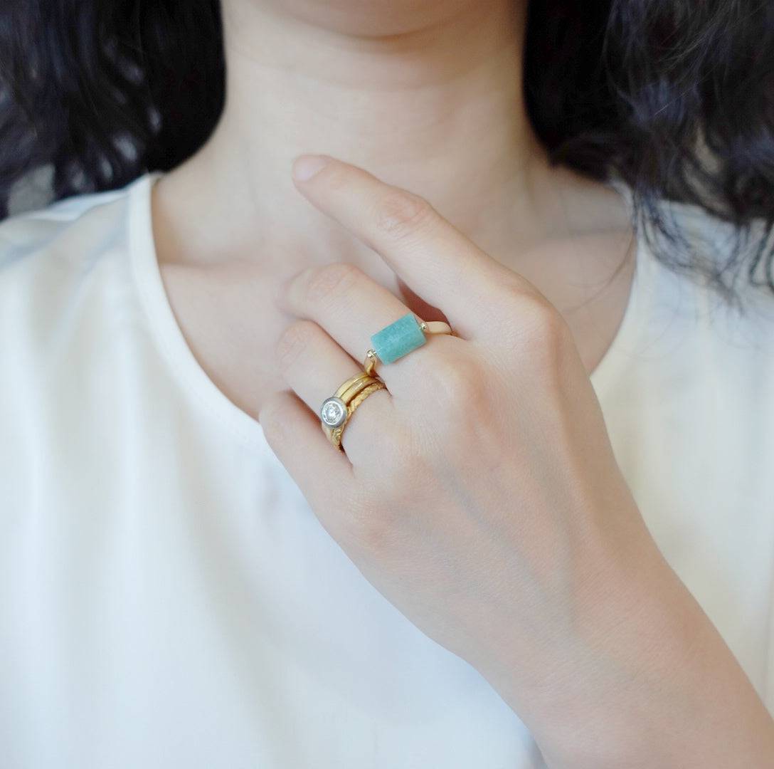 Natural Amazonite Stack Ring