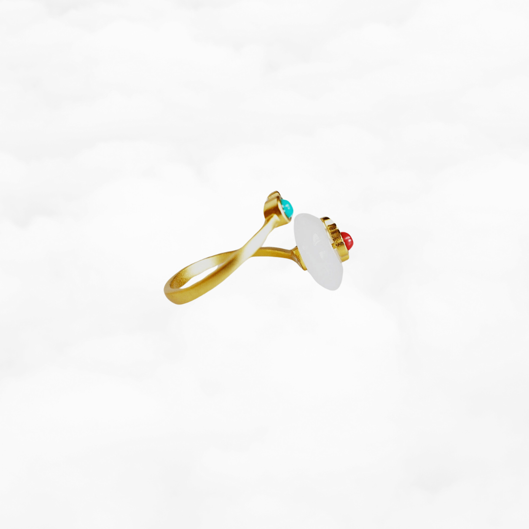 Auspicious White Jade Ring - Yun Boutique