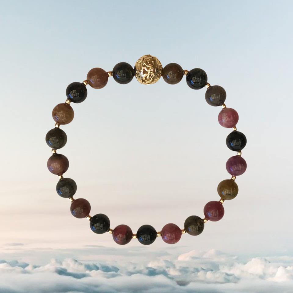 Beaded Tourmaline Auspicious Clouds Bracelet