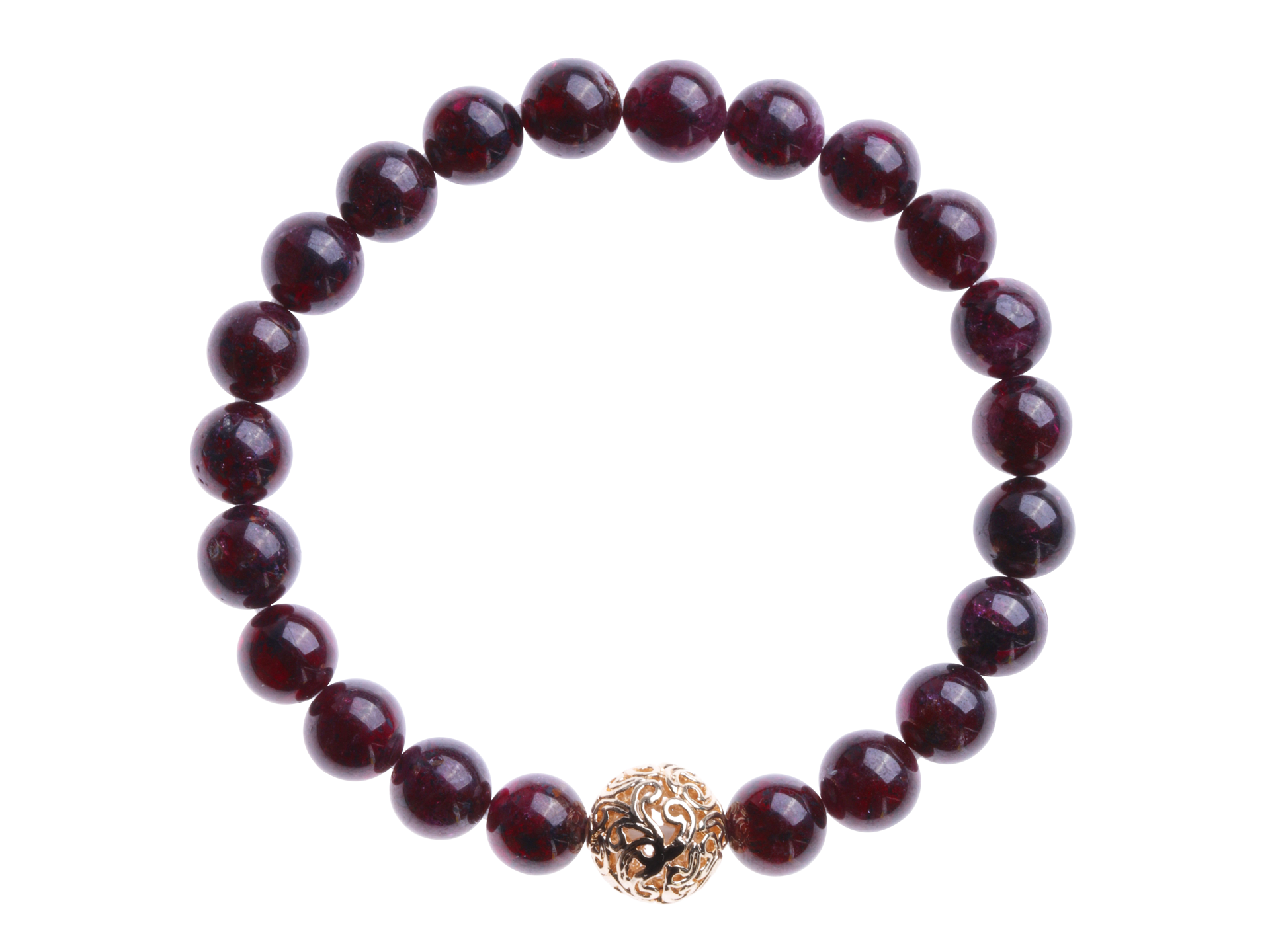 Auspicious Beaded Garnet Bracelet 8mm - Yun Boutique