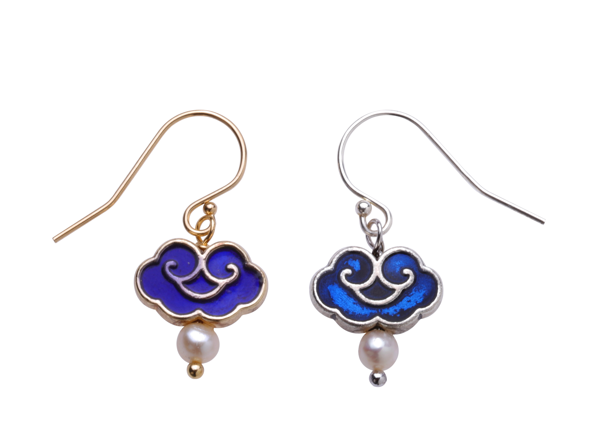 Enamel Auspicious Clouds Earrings - Yun Boutique