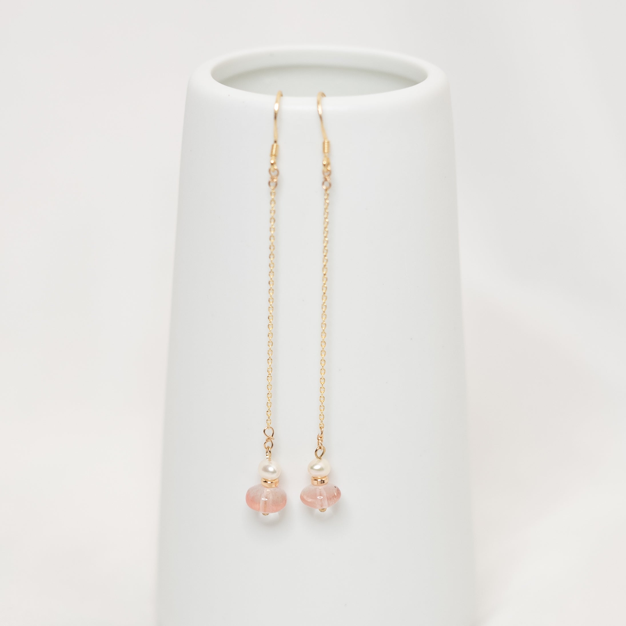 Plum Blossom Necklace in Rose Quartz, Asian Boutique Jewelry from New York