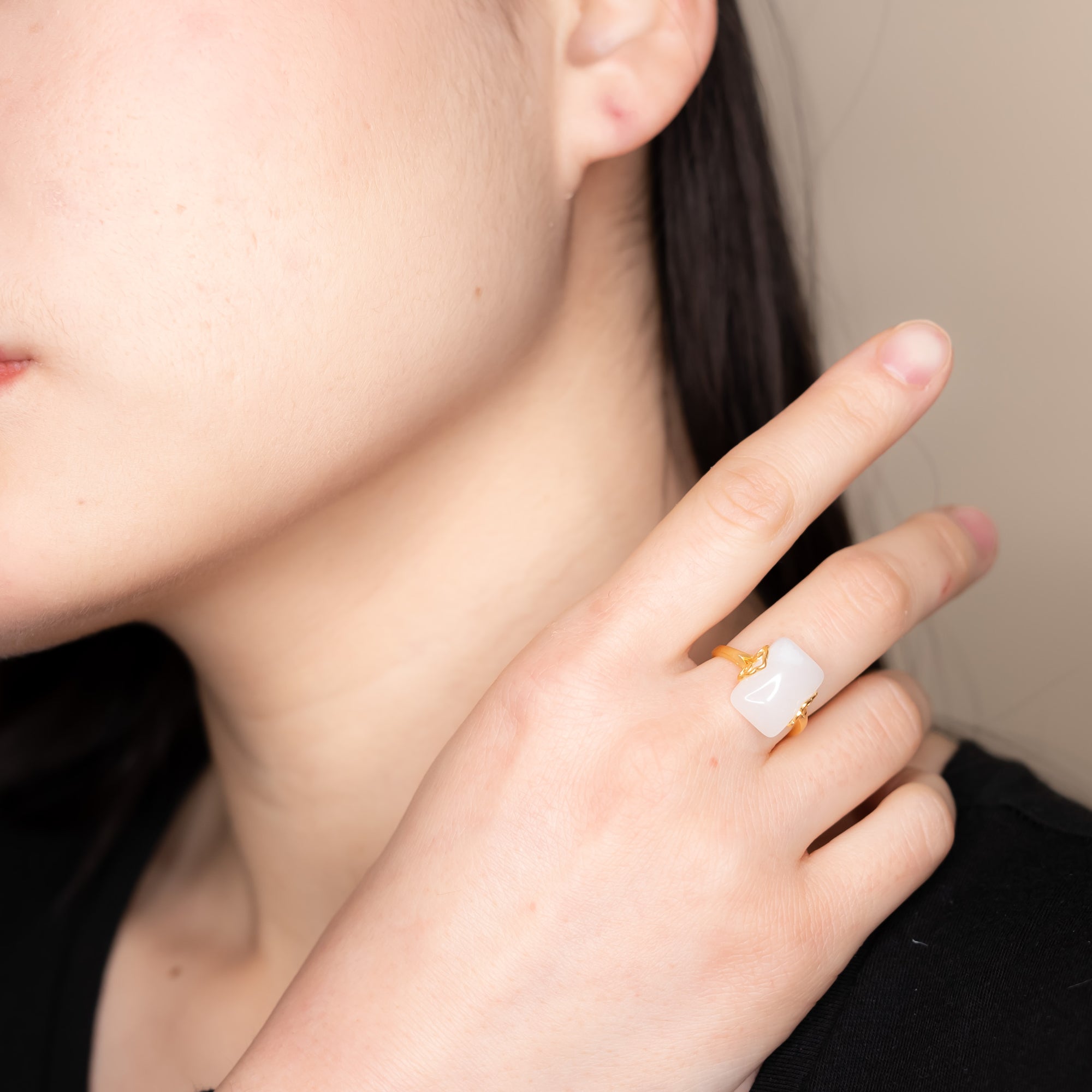 Handmade Ring, Gemstone ring, Crystal Ring, Gold Ring, Jade Ring, Quartz Ring, Rectangle Ring, Cocktail Ring, Gem Rings, Gemstone rings for women, Boutique Ring, Asian Ring, Women's gold rings, Sterling Silver Ring