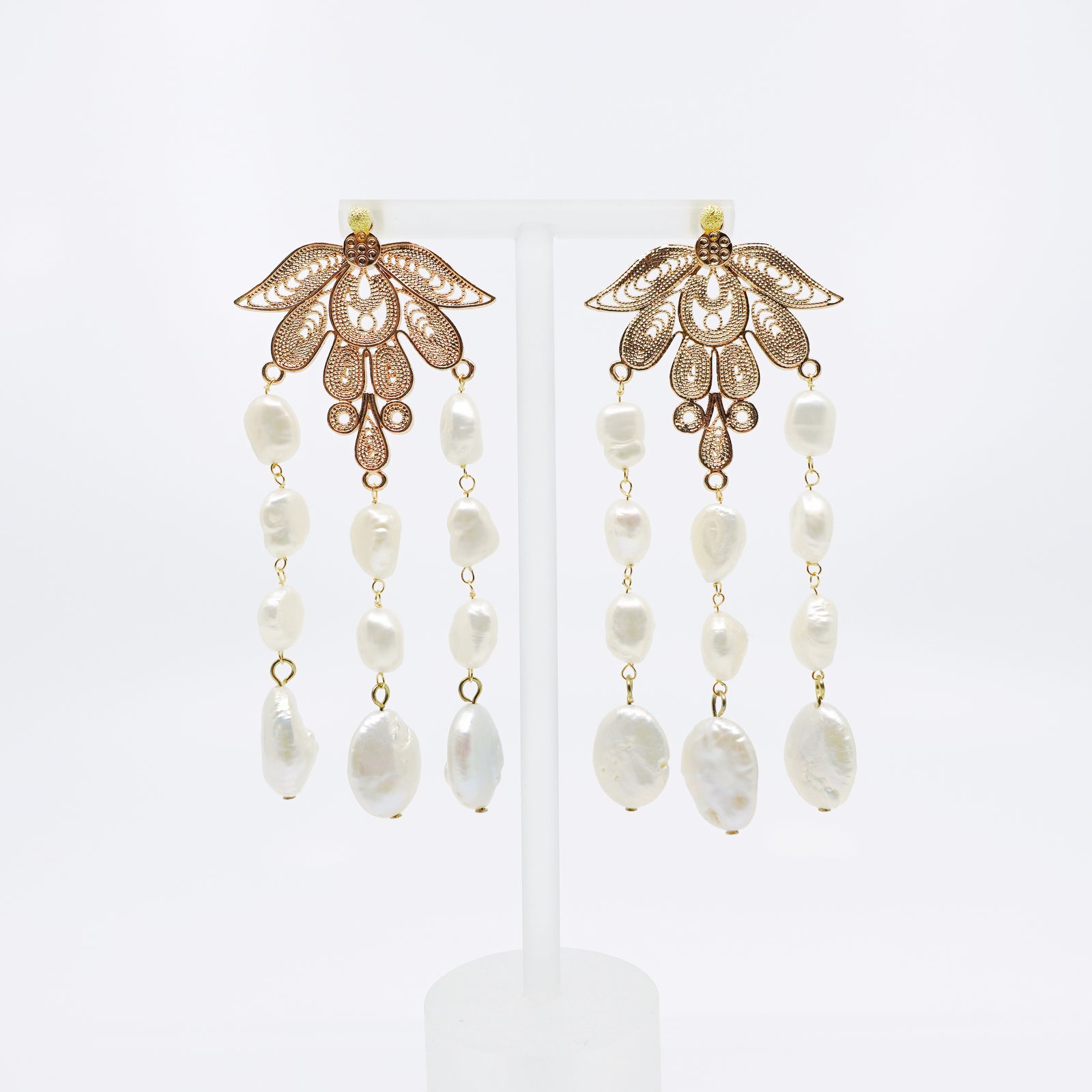 Gold Filigree Phoenix Statement Earrings - Yun Boutique