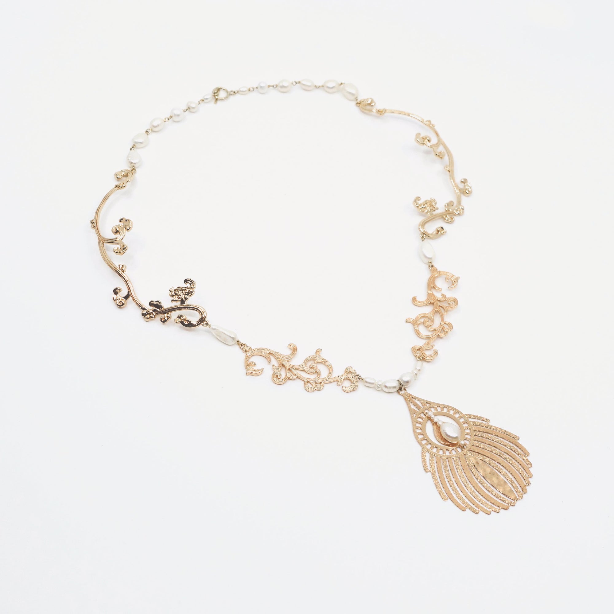 Gold Phoenix Feather Statement Necklace - Yun Boutique