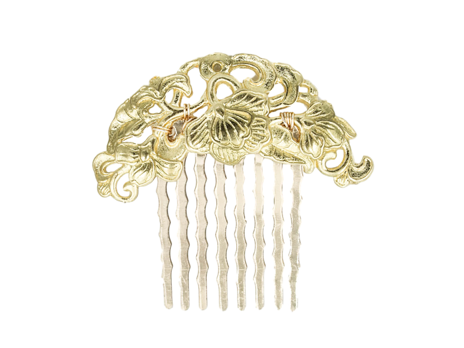 Tree Peony Hair Comb Gold - Yun Boutique