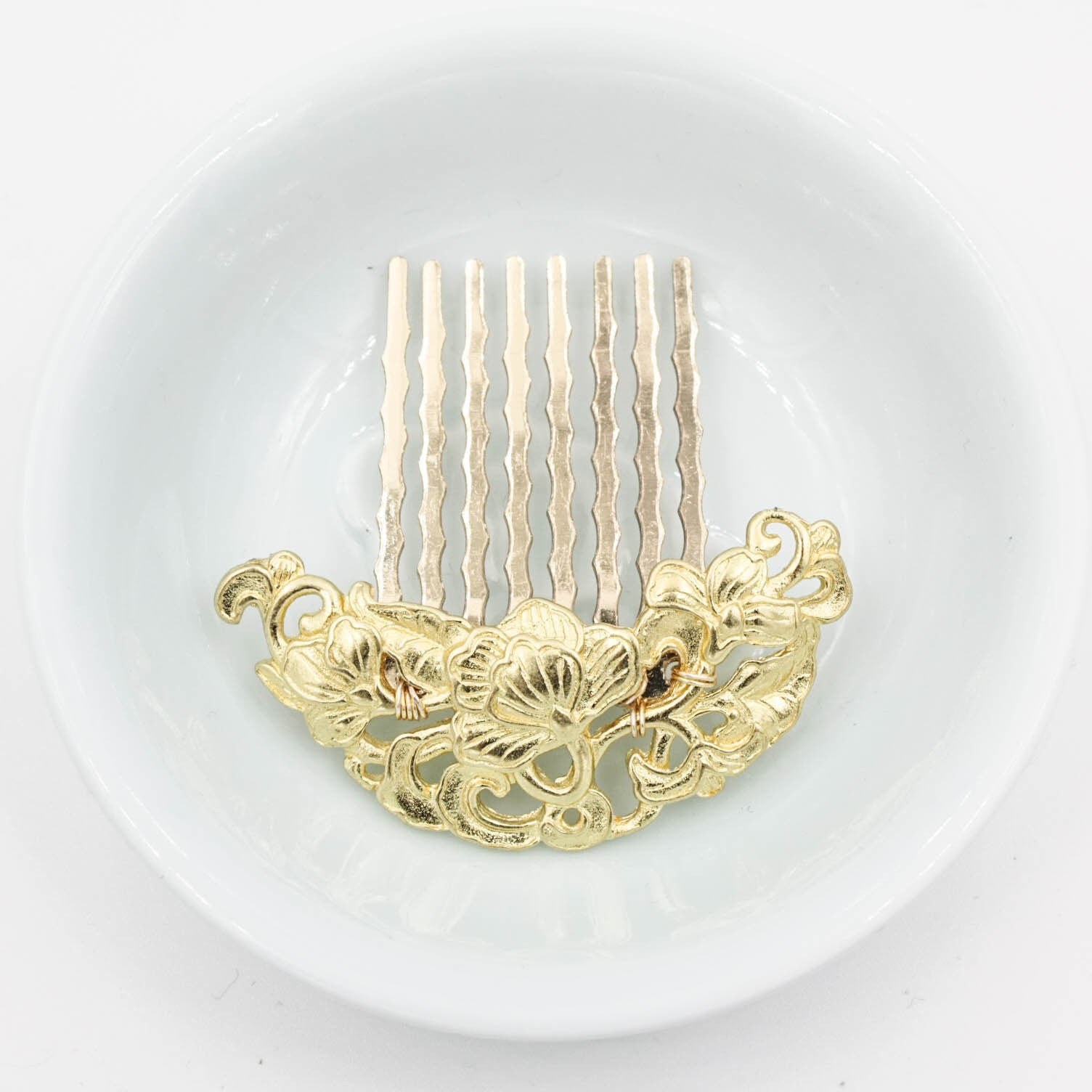 Tree Peony Hair Comb Gold - Yun Boutique