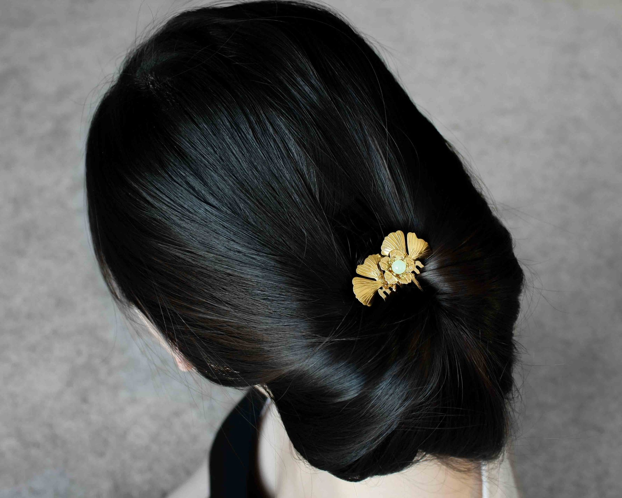 Gold Ginkgo Hair Comb - Yun Boutique