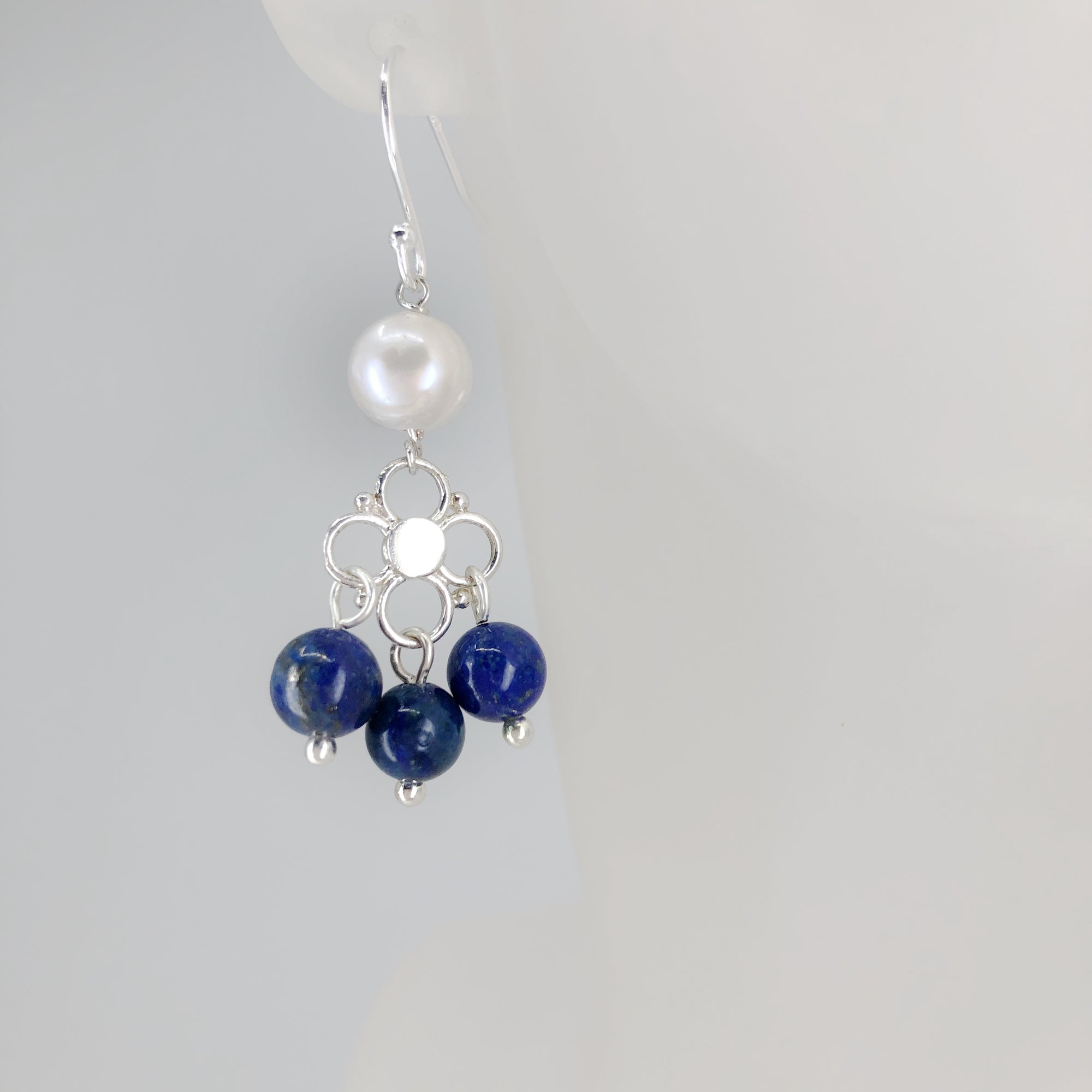 Seeds of Heaven Lapis and Pearl Earrings - Yun Boutique