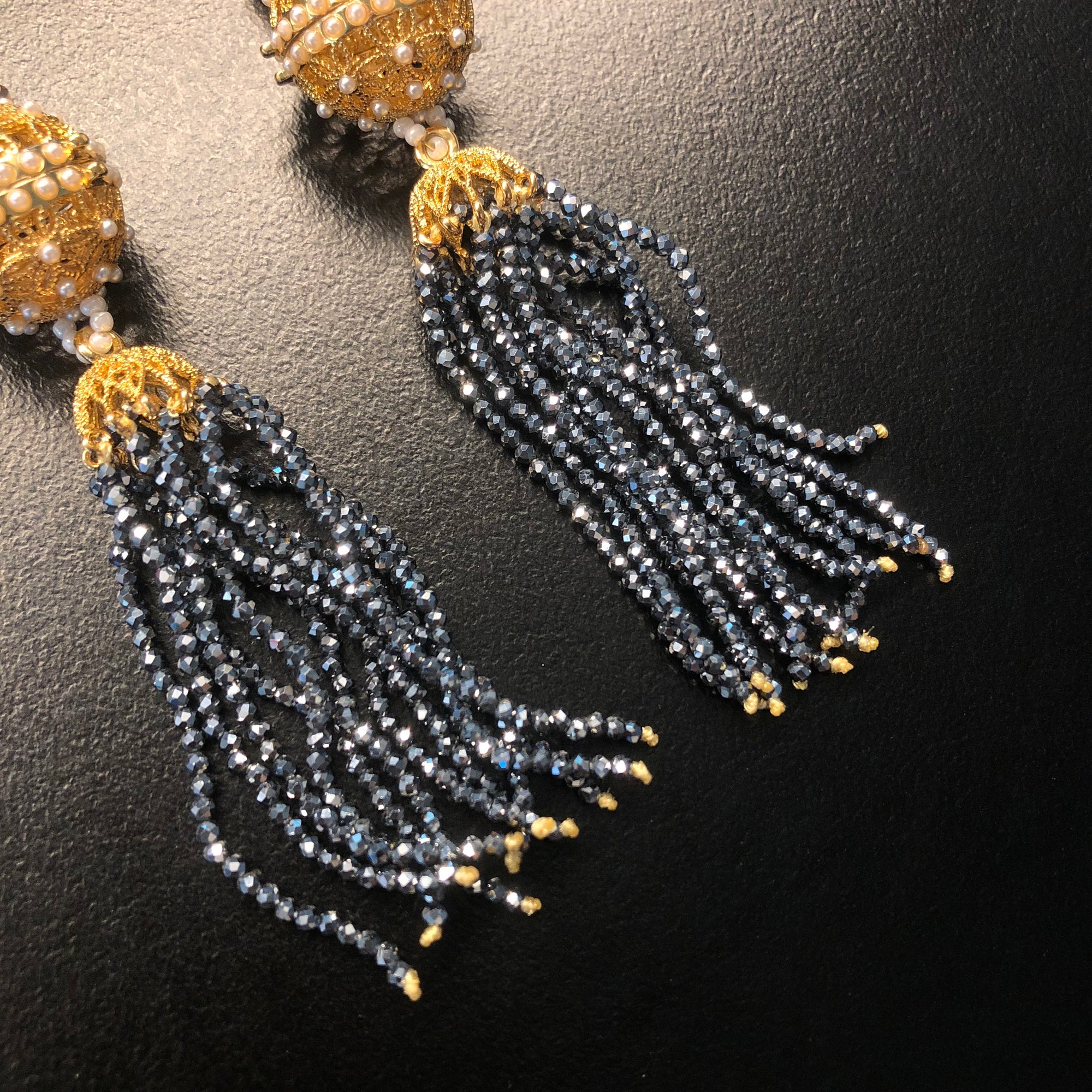 Herbal Locket Crystal Tassel Earrings - Terahertz Stone - Yun Boutique