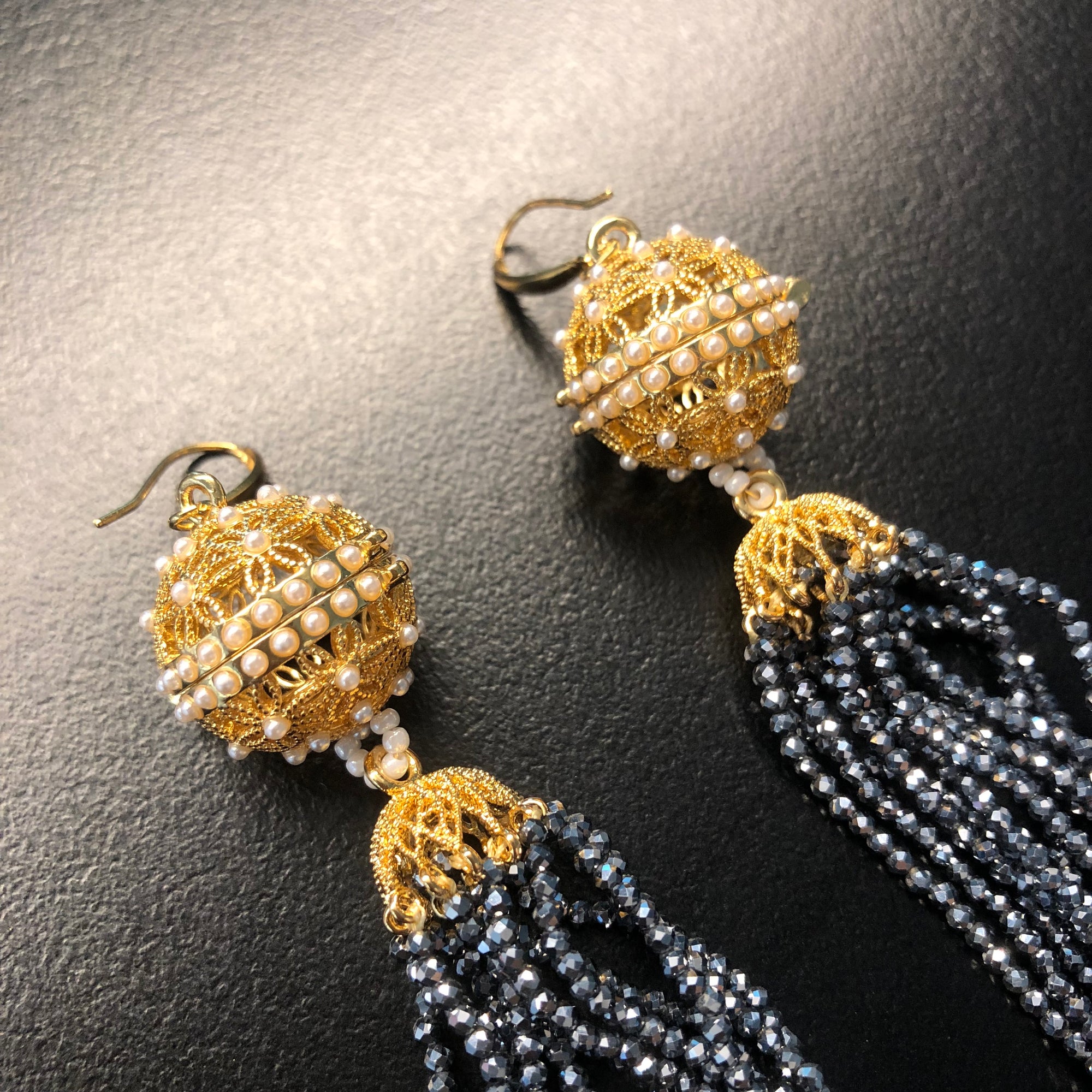 Herbal Locket Crystal Tassel Earrings - Terahertz Stone - Yun Boutique