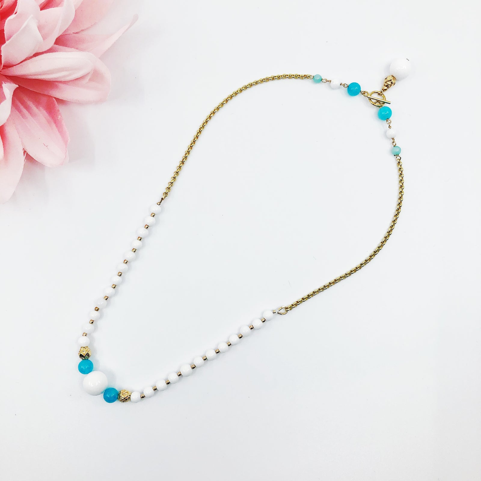 Heavenly River Teal Gemstone Necklace - Yun Boutique