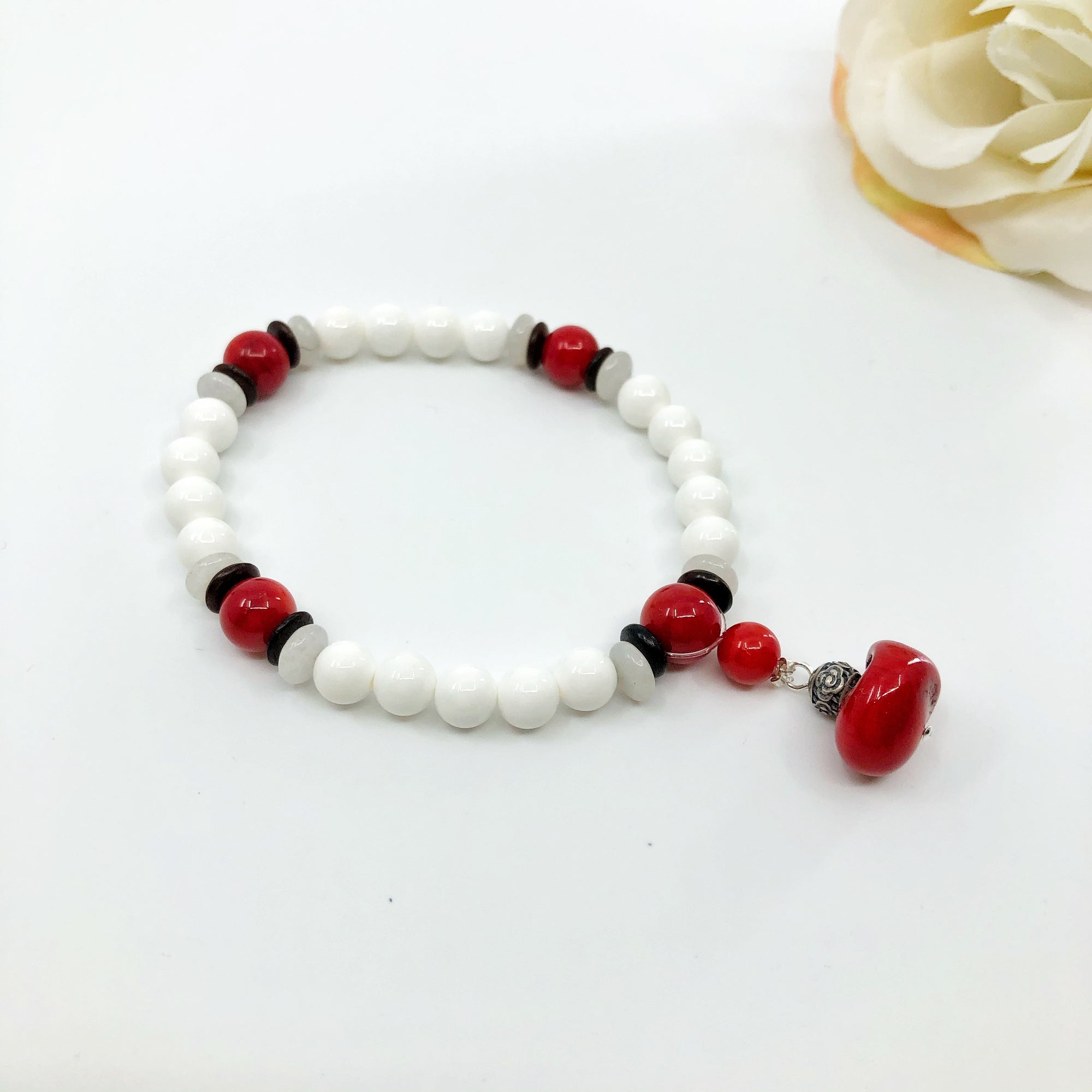 Plum Blossom Red Coral Bracelet