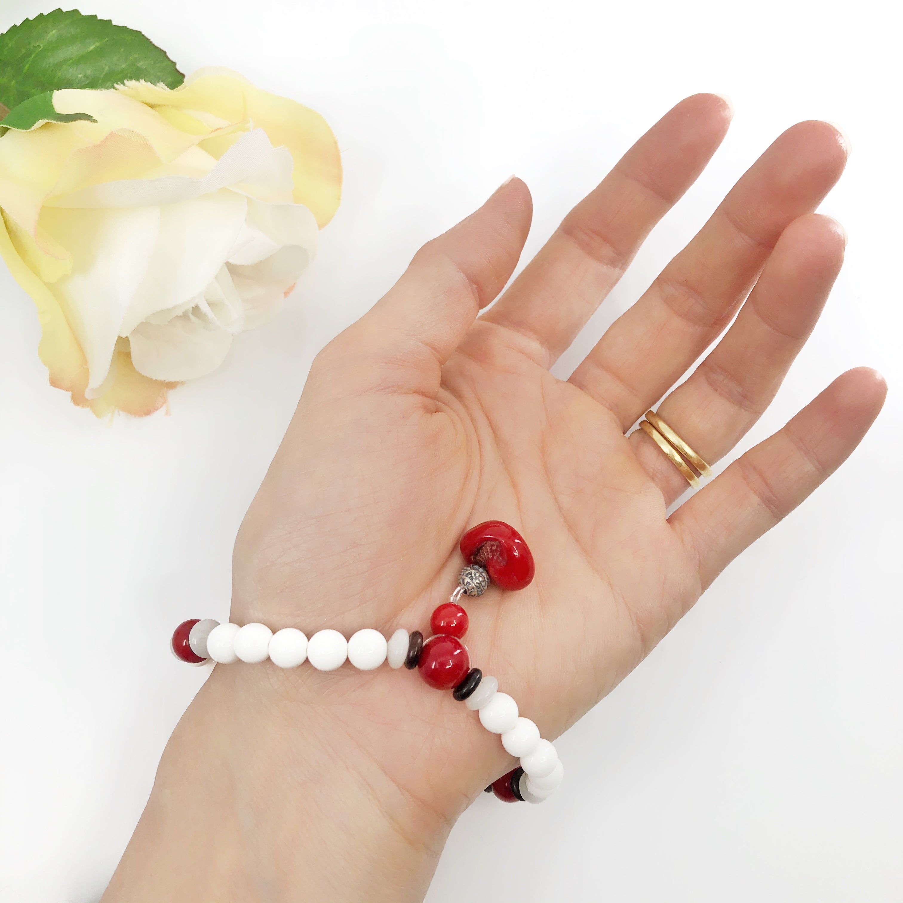 NEST Jewelry Faceted Red Coral Stretch Bracelet | Neiman Marcus
