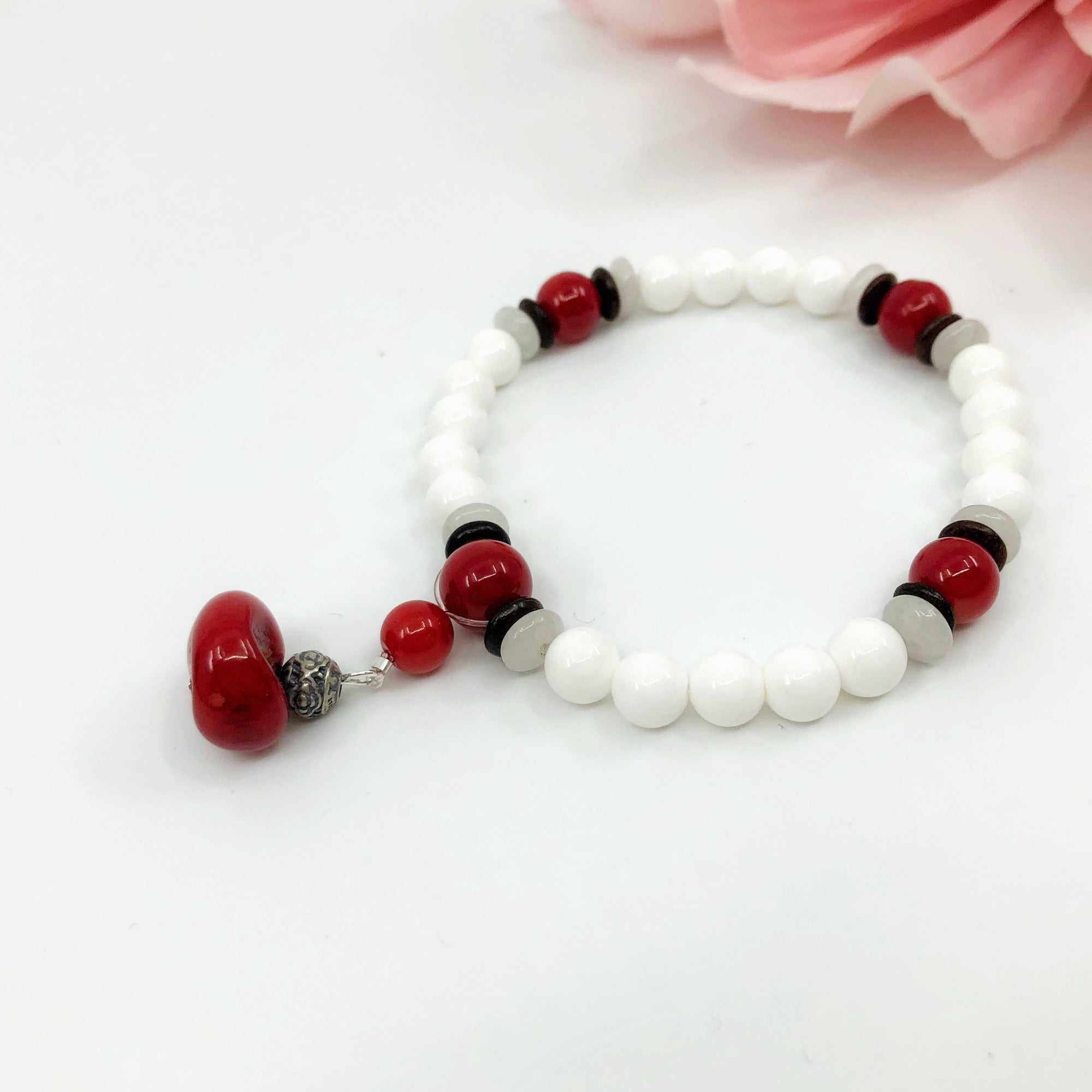 Plum Blossom Red Coral Bracelet