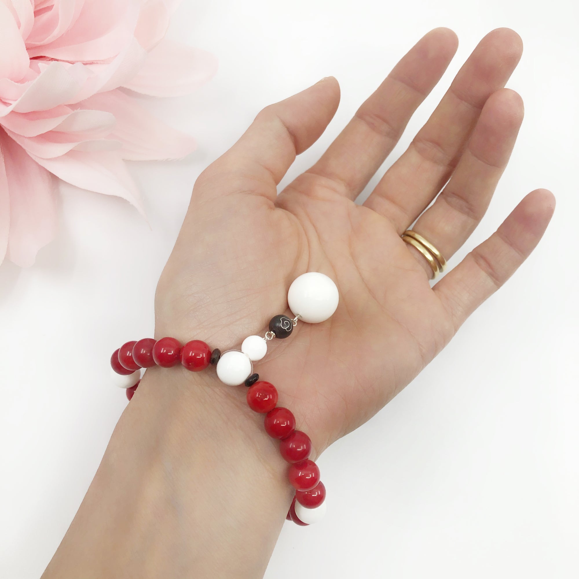 Plum Blossom Red Coral Bracelet