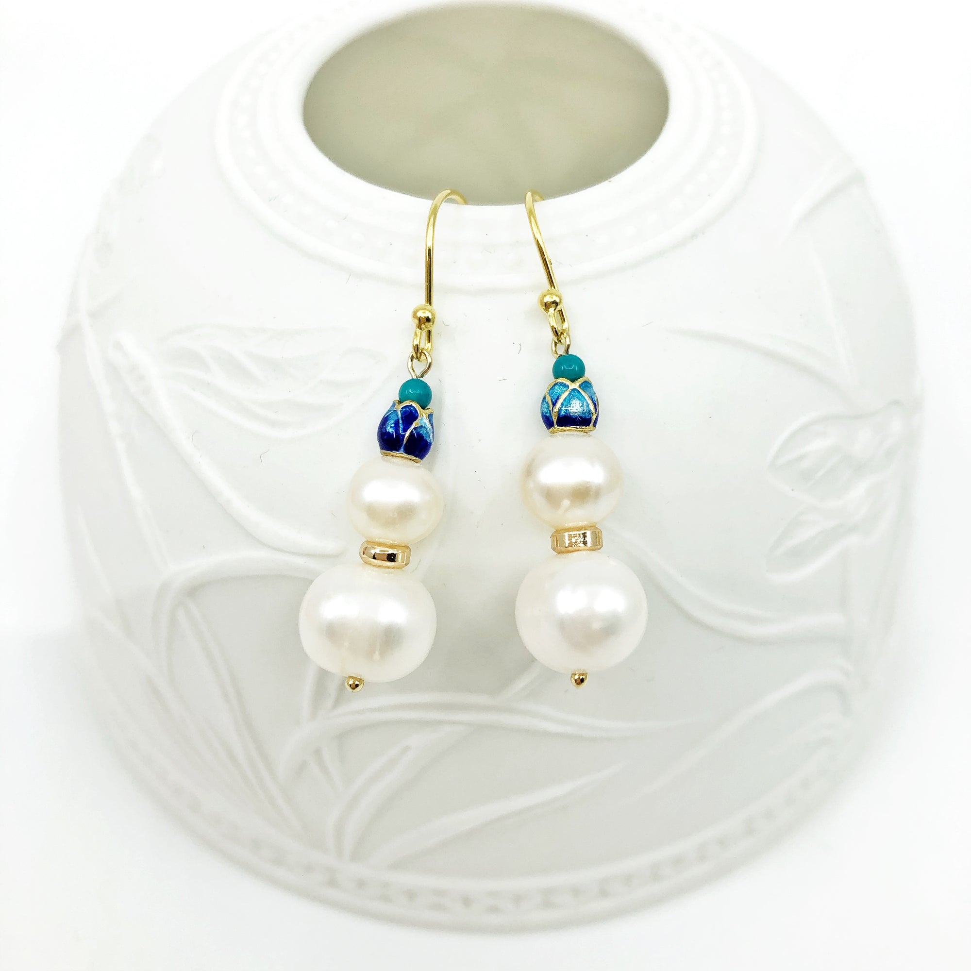 Duo Pearl Earrings Gold - Yun Boutique