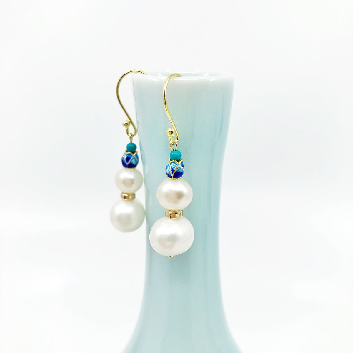 Duo Pearl Earrings Gold - Yun Boutique