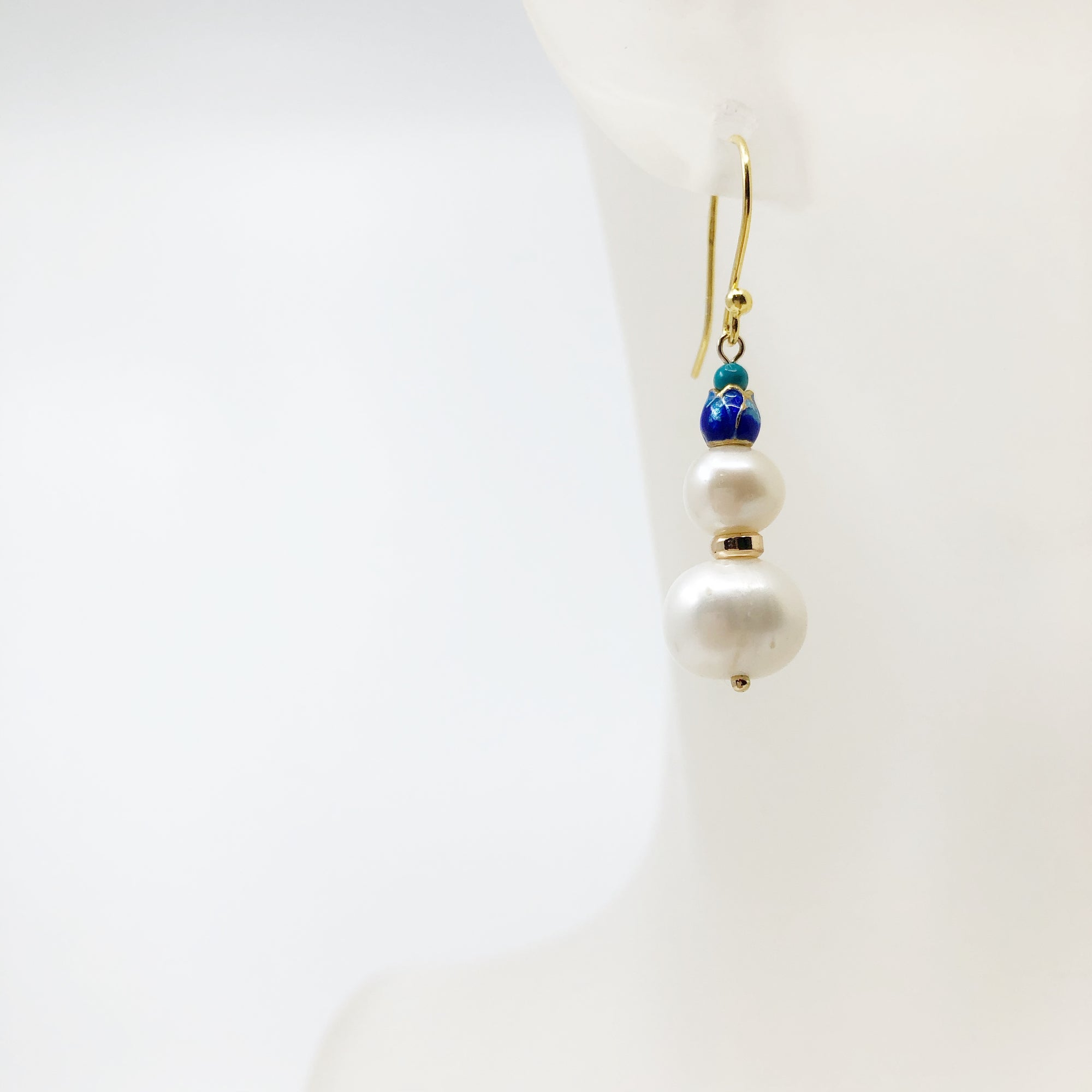 Duo Pearl Earrings Gold - Yun Boutique