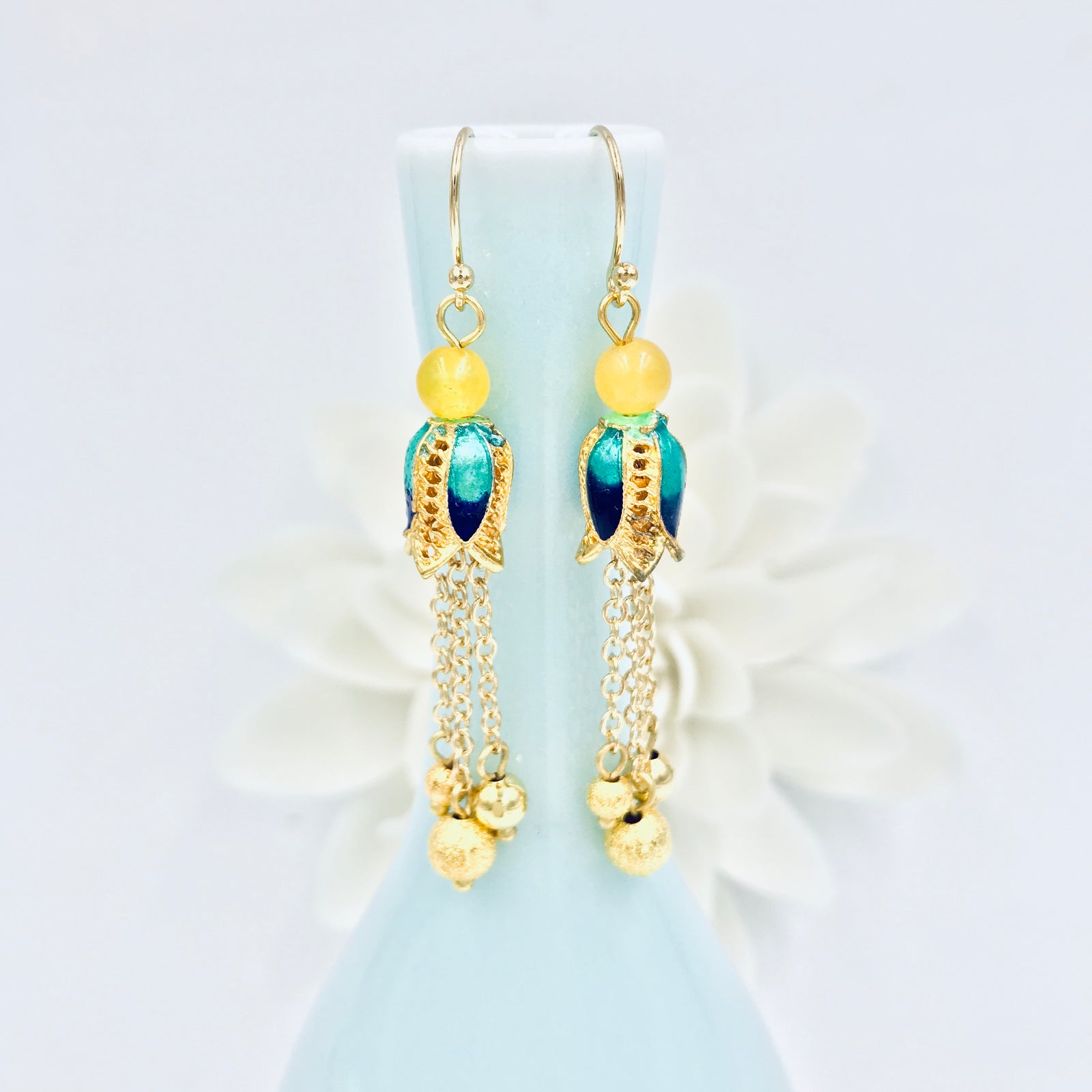 Enamel Tassel Earrings - Yun Boutique