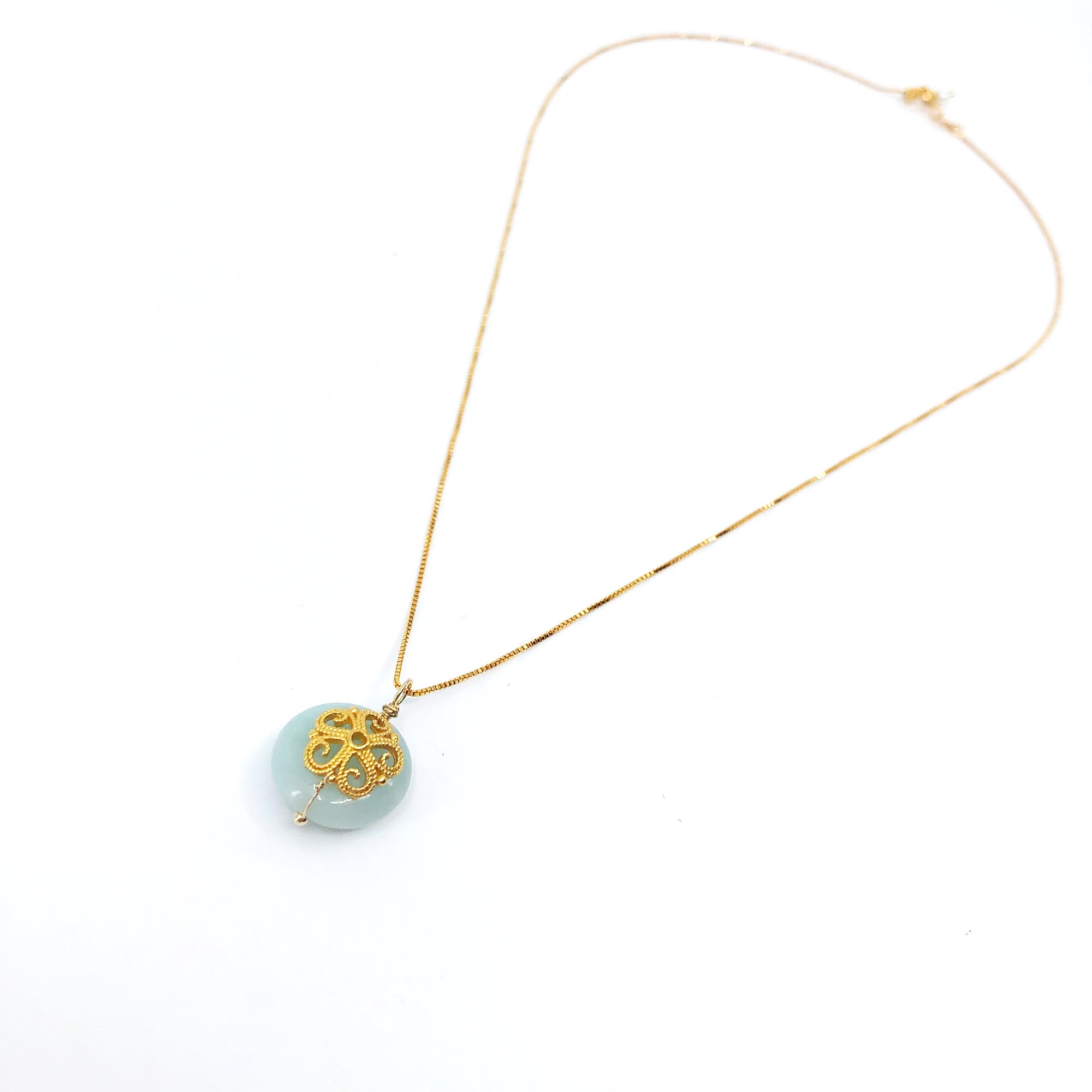 Gold Amazonite Floral Necklace - Yun Boutique