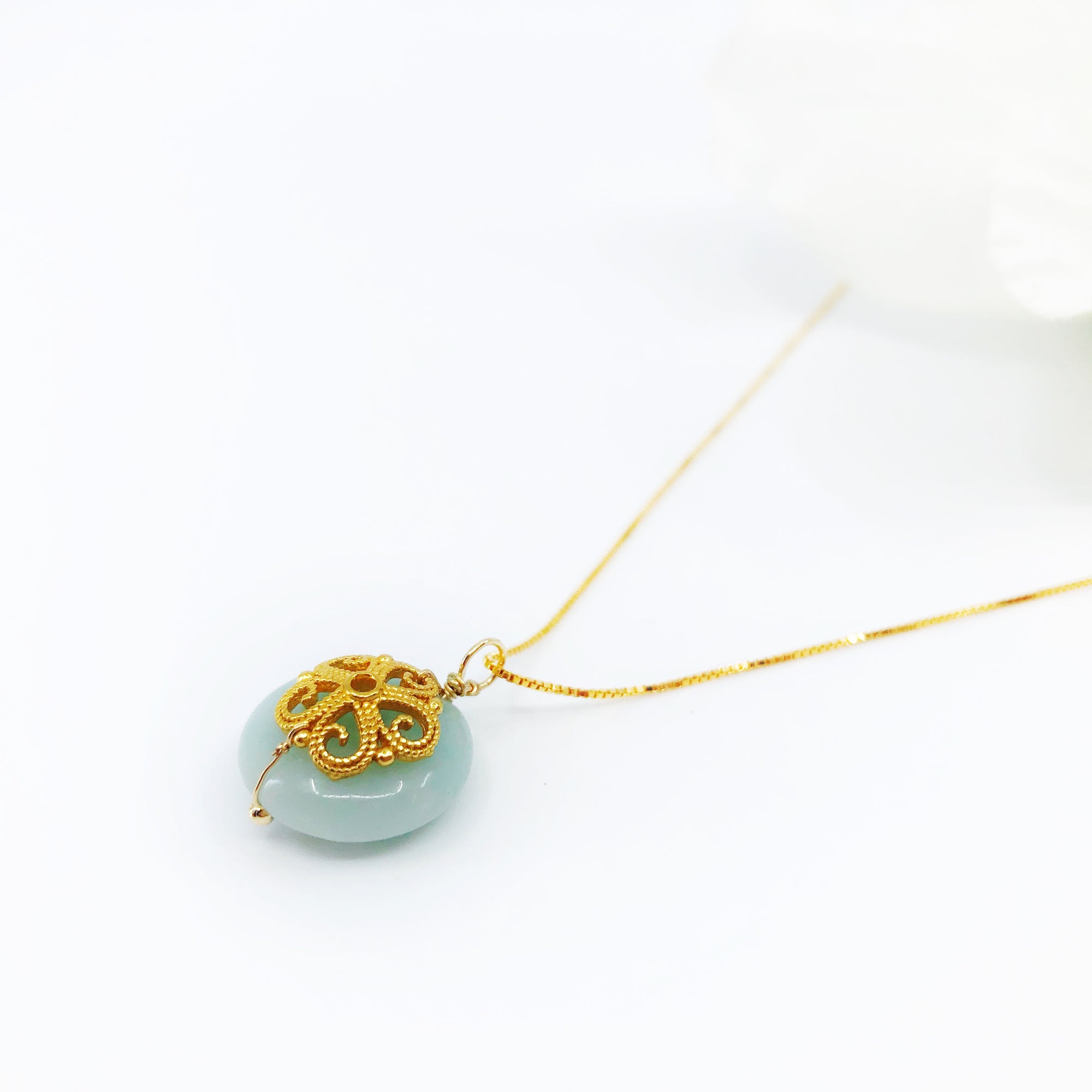 Gold Amazonite Floral Necklace - Yun Boutique