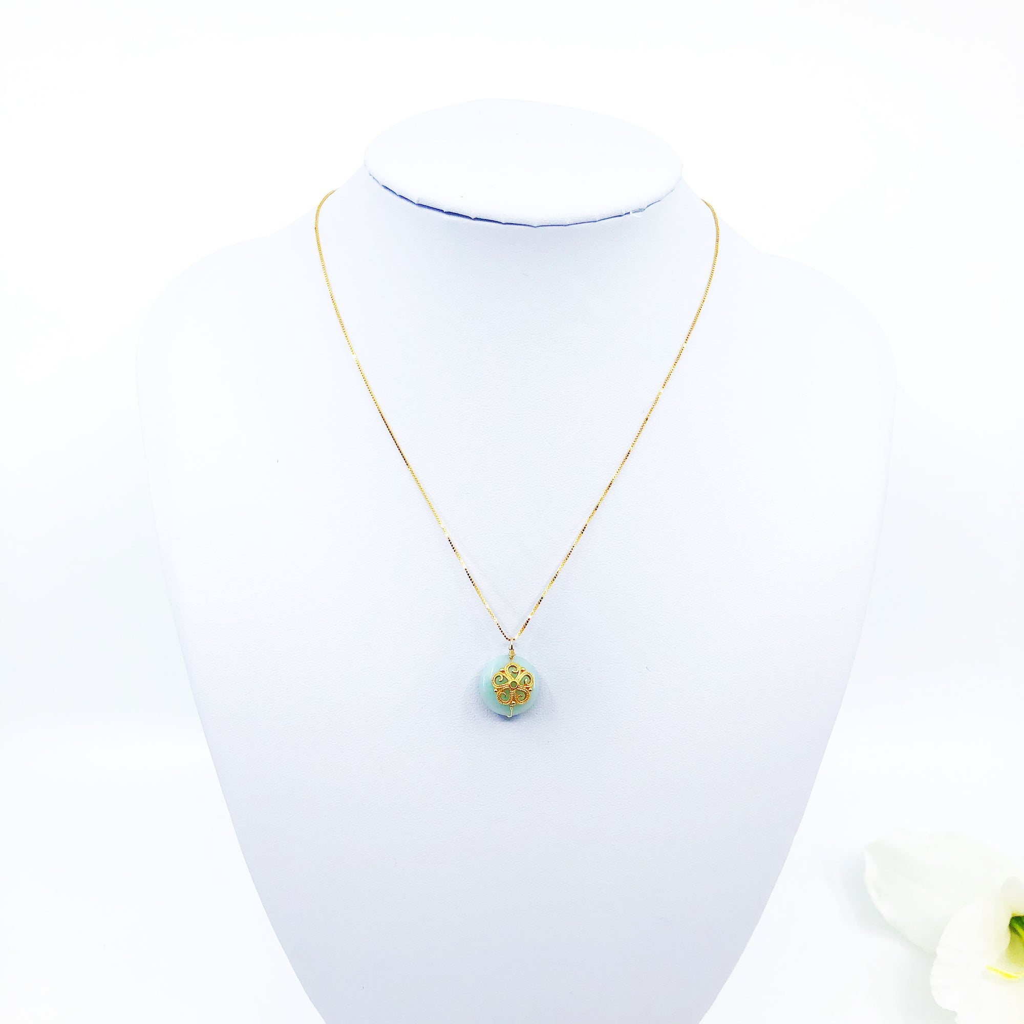 Gold Amazonite Floral Necklace - Yun Boutique