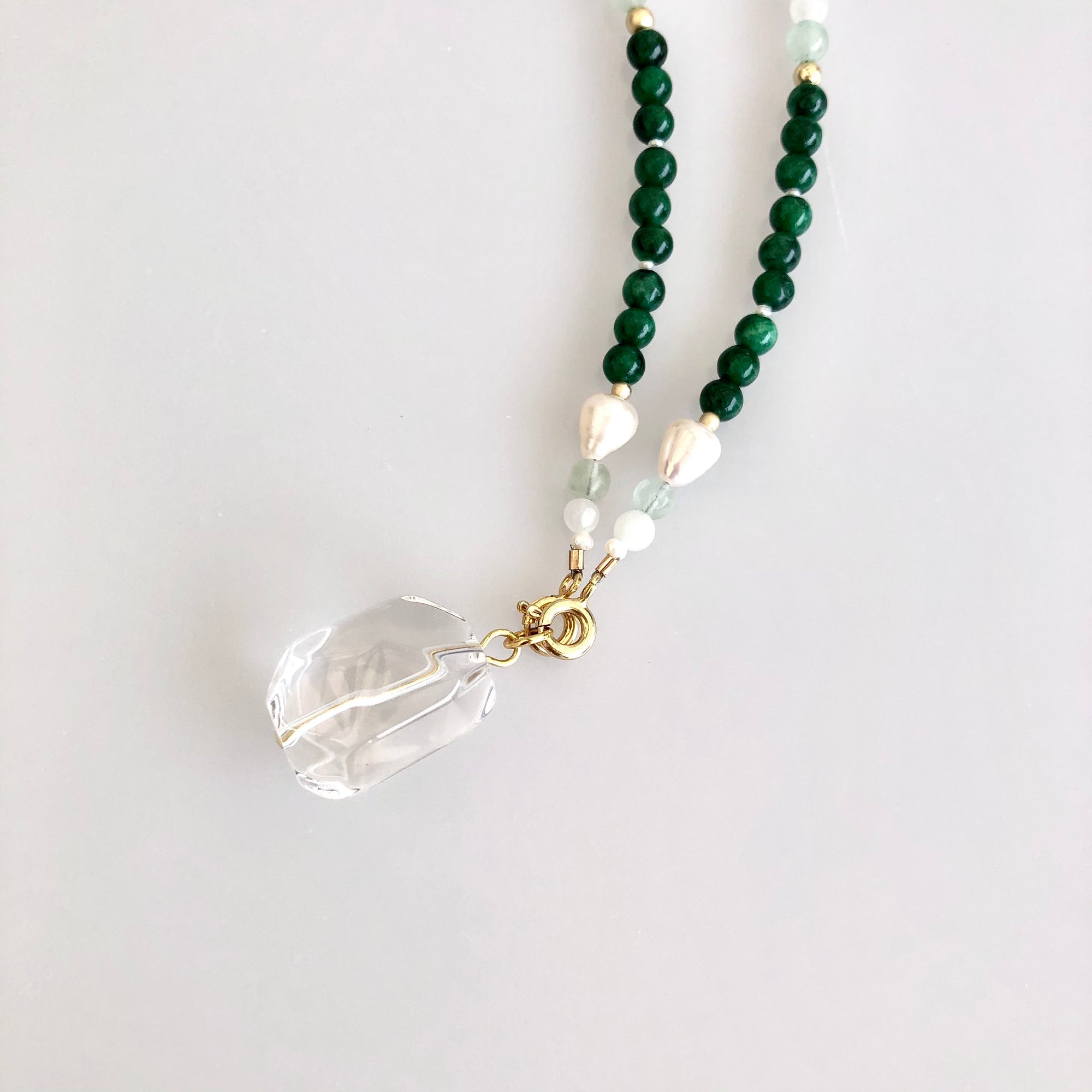 Return to Origin Jadeite Lariat Tassel Necklace Set - Yun Boutique