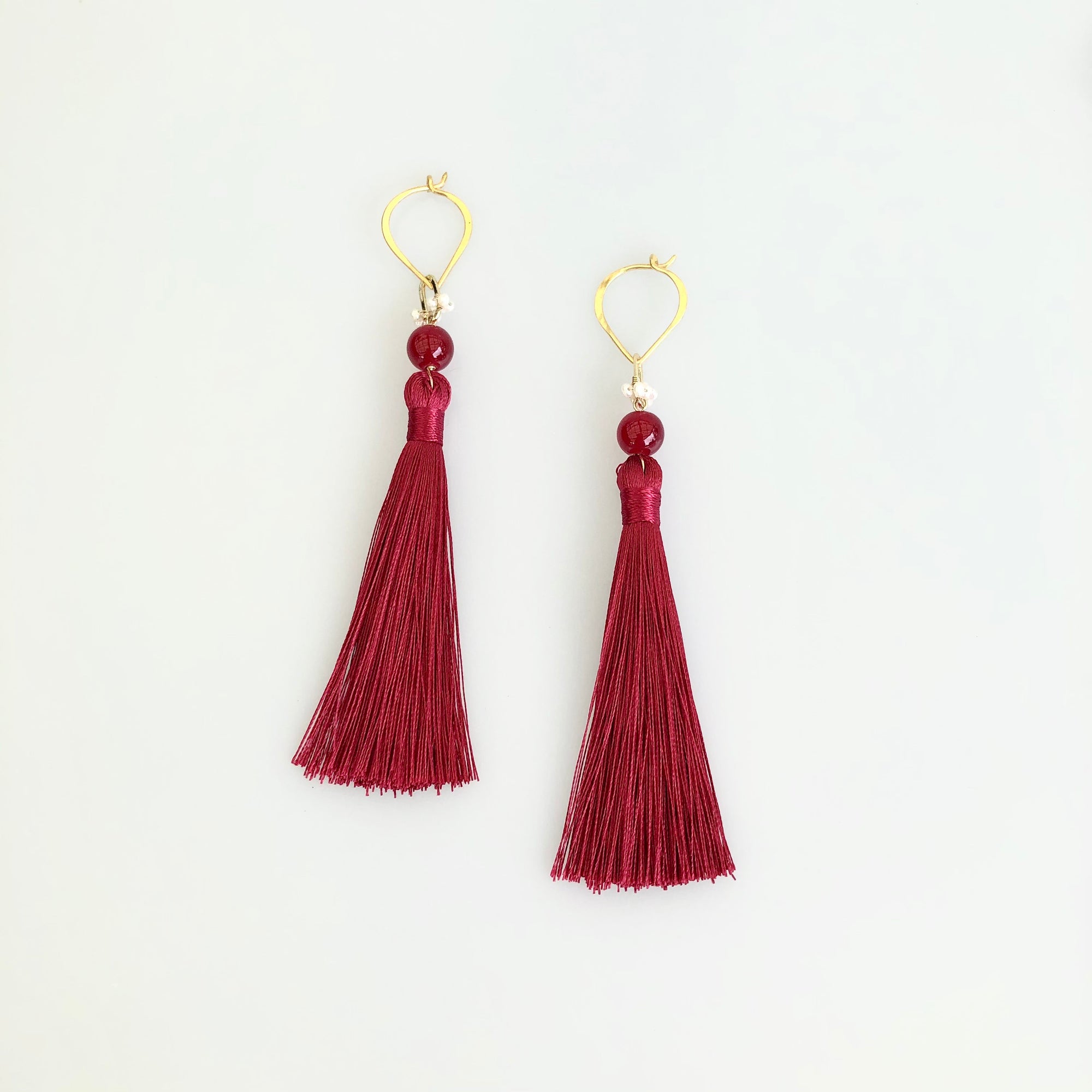 Multi-style Baroque Pearl Lariat Necklace Red Tassel Set - Yun Boutique