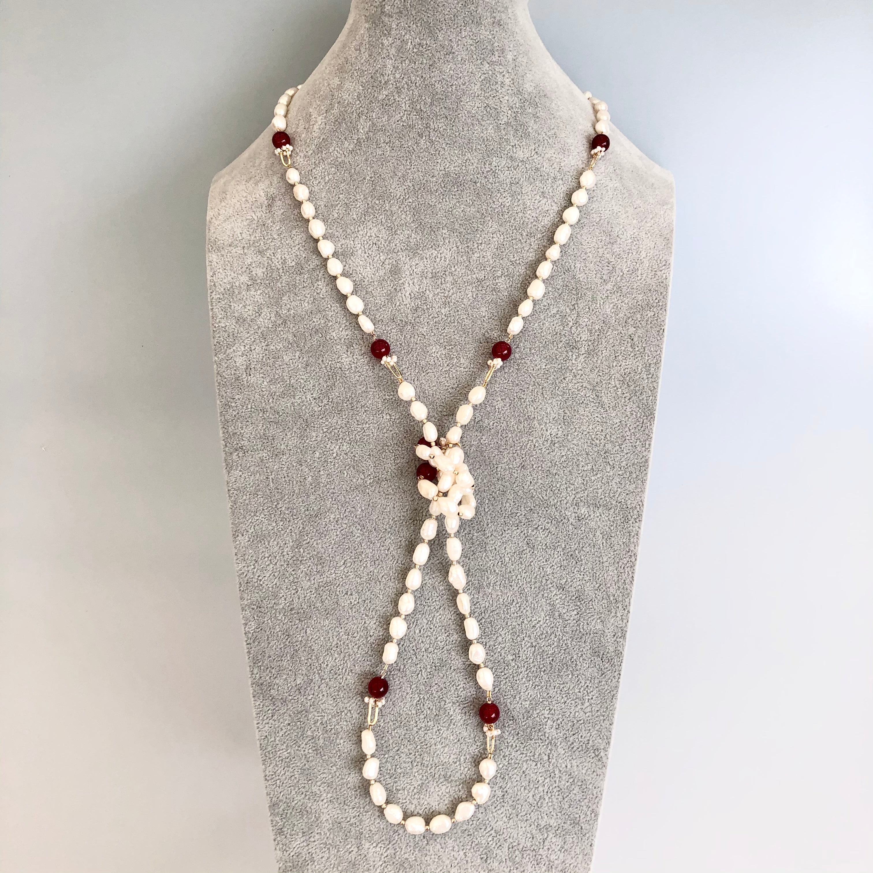 Multi-style Baroque Pearl Jewelry Asian Boutique York | Boutique New Necklace from Yun | Lariat Red Set Tassel