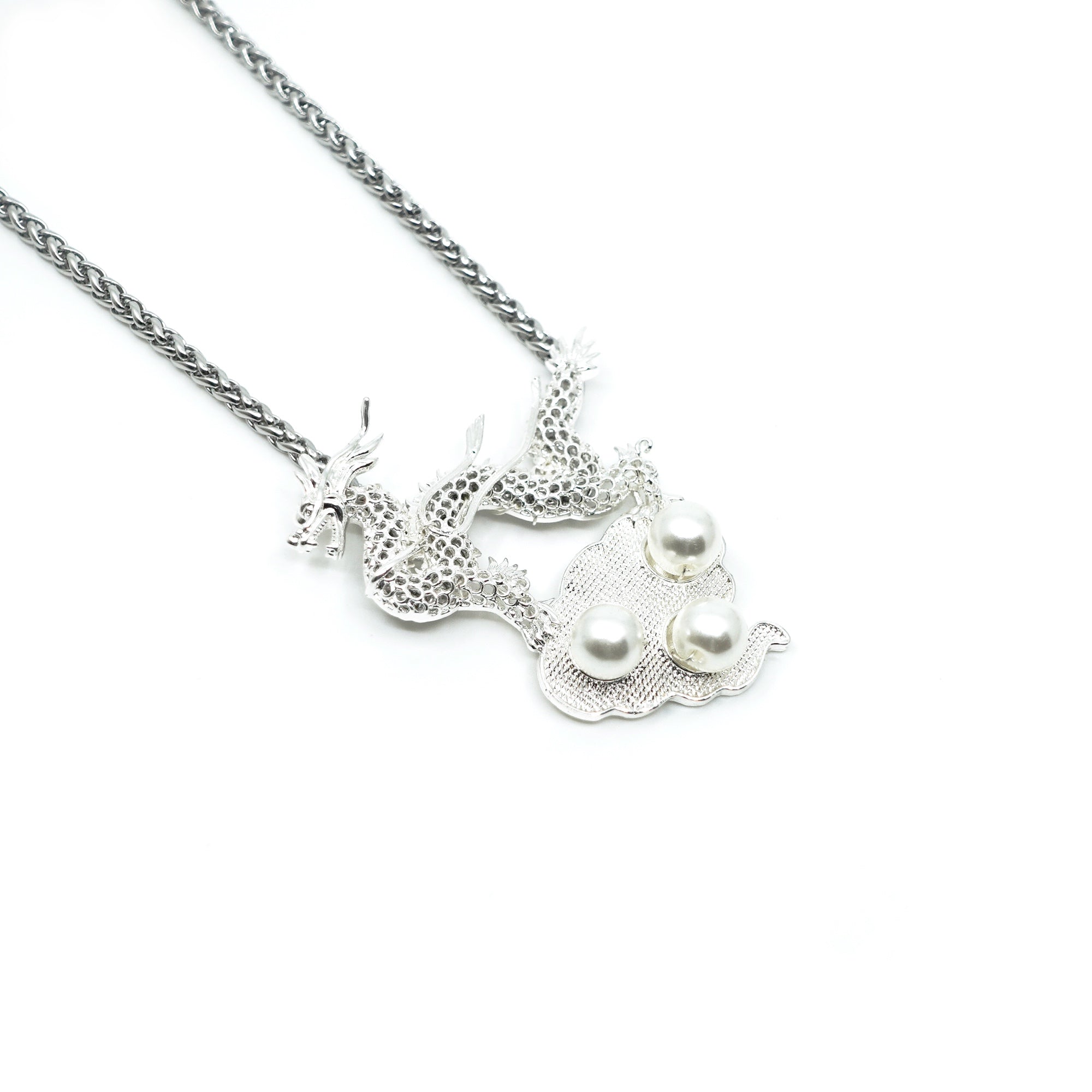 Silver Dragon Pendant Necklace - Yun Boutique