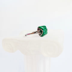 Silver Square Malachite Ring | Asian Boutique Jewelry from New York