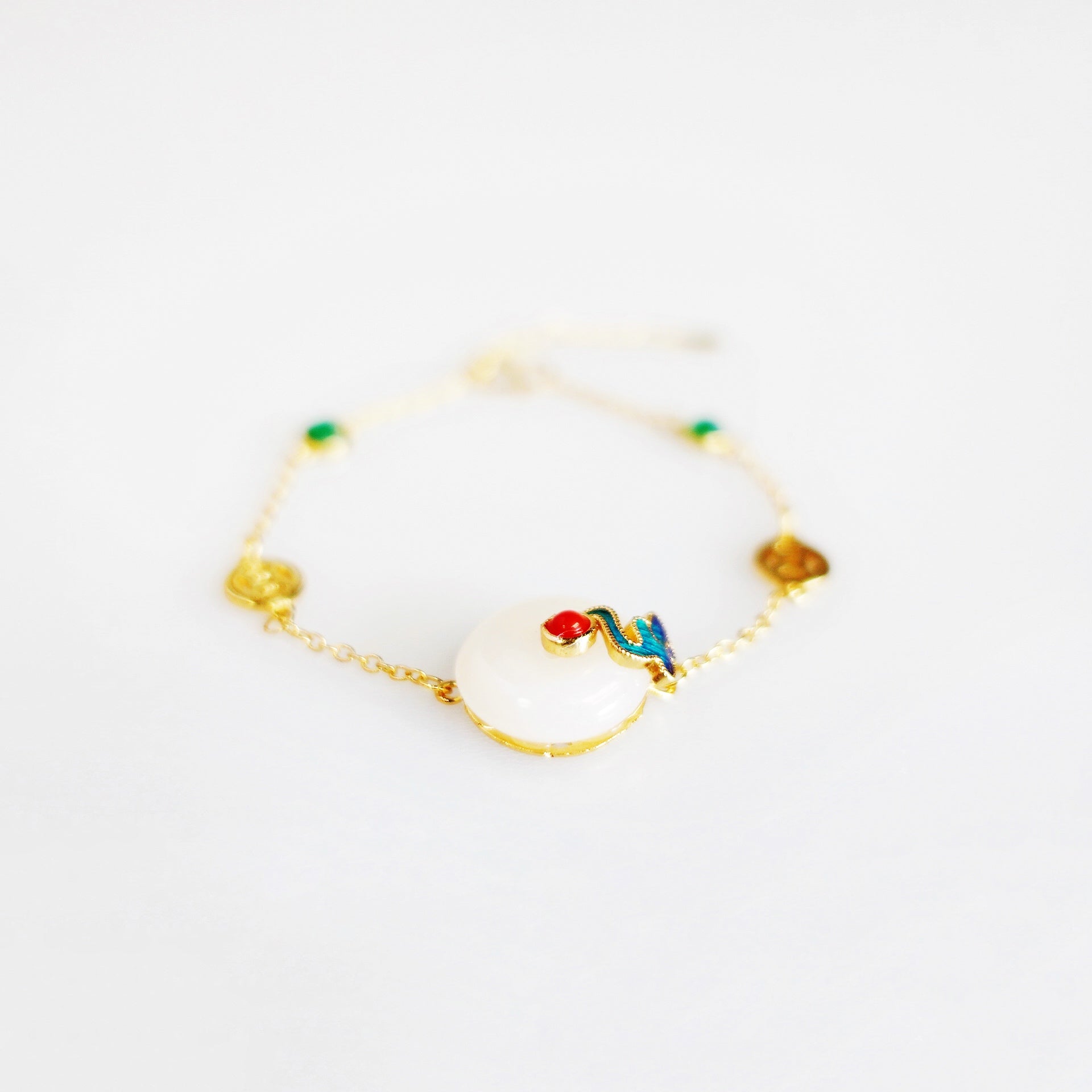 Auspicious Clouds White Jade Bracelet - Yun Boutique